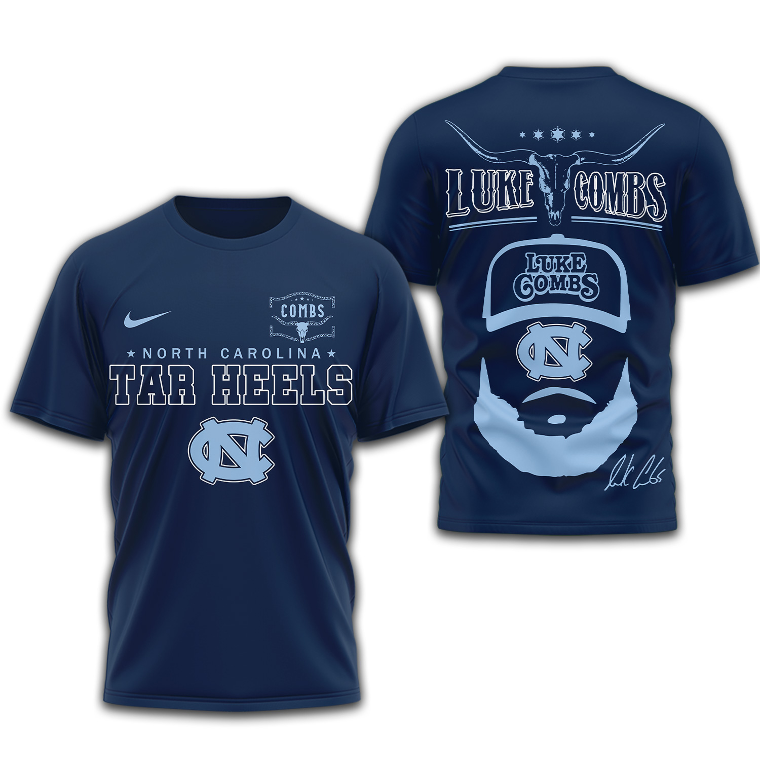North Carolina Tar Heels | Premium NCAA Luke Combs 3D Shirt TTH2105338 - Image 2