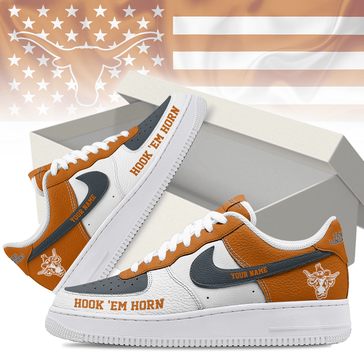 Texas Longhorns x Premium AF1 Shoes Limited Edition – Gift for Fans TTH190536 - Image 2
