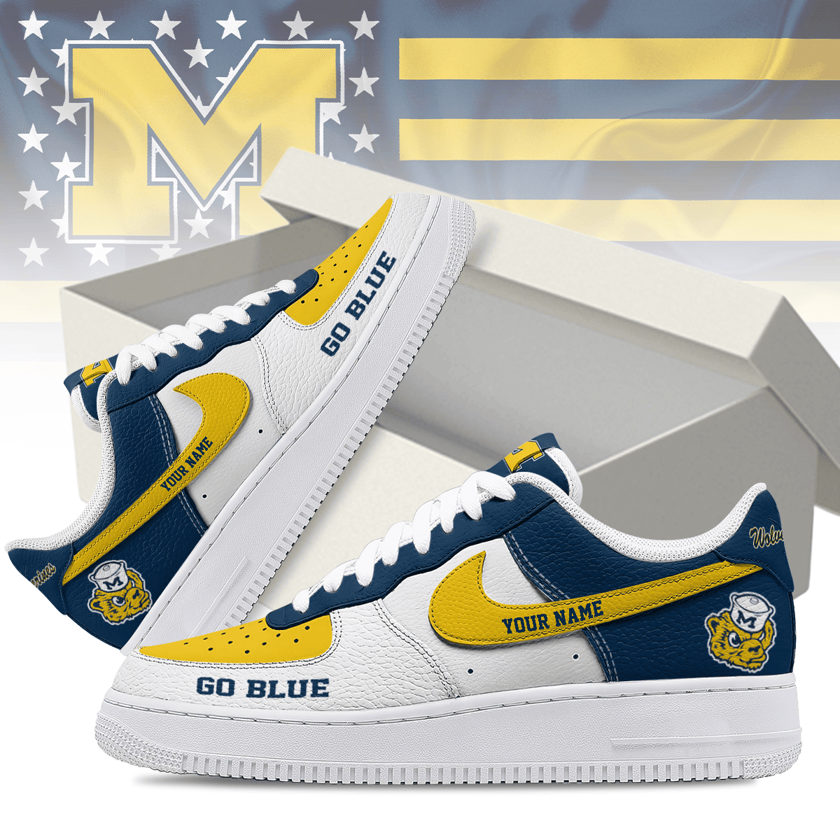Michigan Wolverines x Premium AF1 Shoes Limited Edition – Gift for Fans TTH190536 - Image 2
