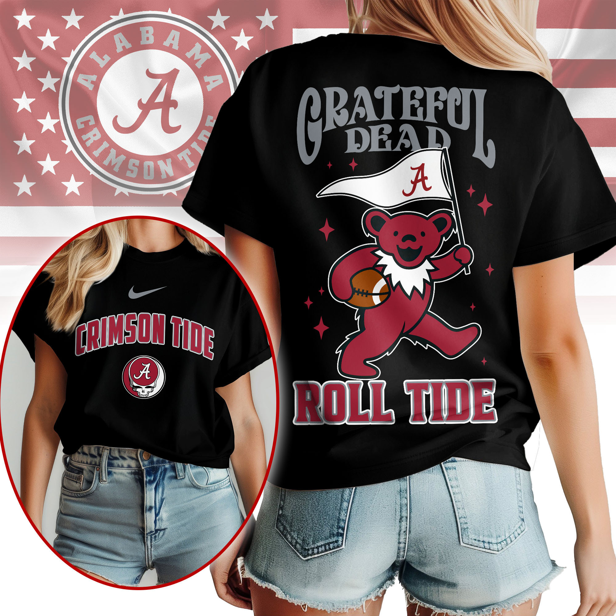 Alabama Crimson Tide | Premium NCAA Grateful Dead Pride 3D Shirt TTH2105299