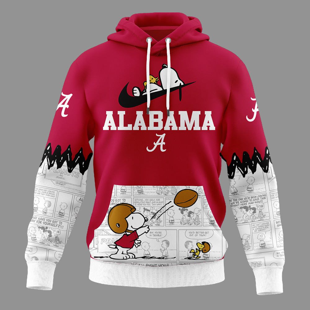 Alabama Crimson Tide | Premium NCAA Snoopy Peanuts Comic Hoodie TTH2105292 - Image 3