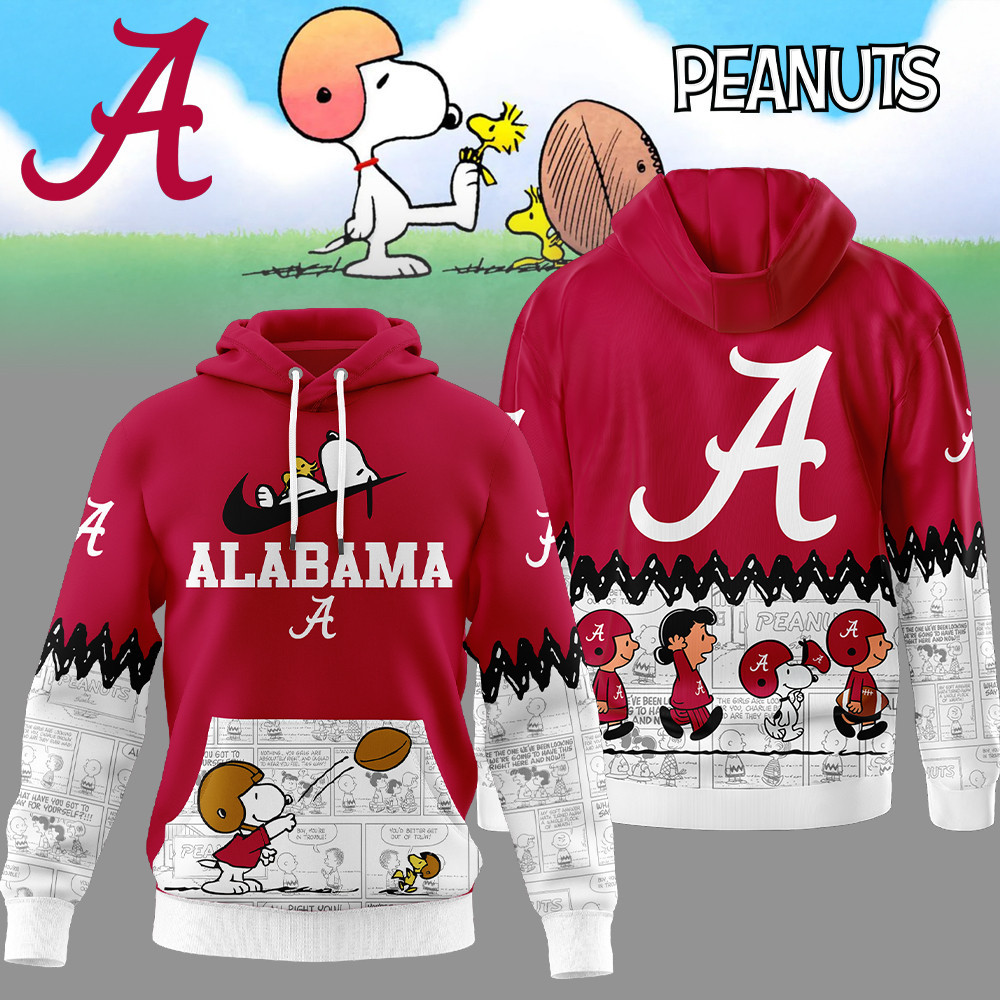 Alabama Crimson Tide | Premium NCAA Snoopy Peanuts Comic Hoodie TTH2105292 - Image 2