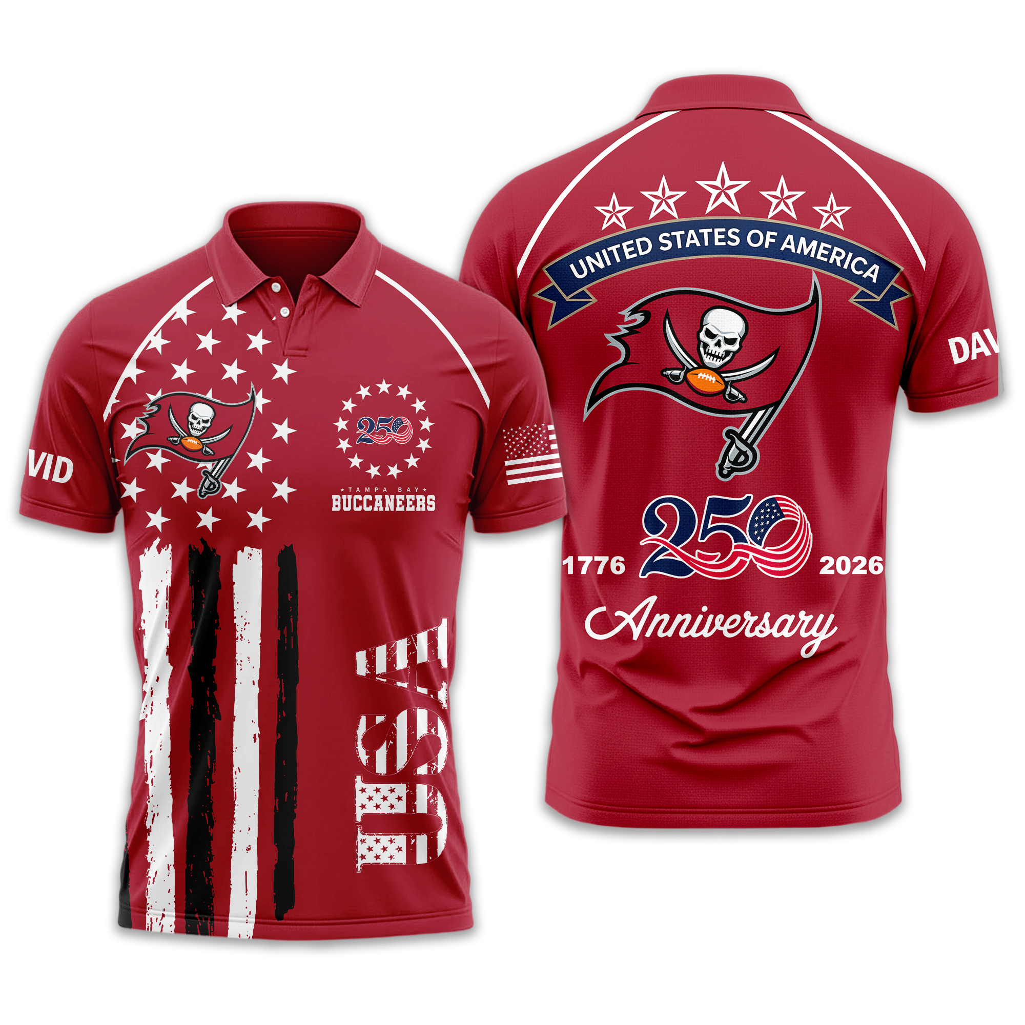 Tampa Bay Buccaneers | Premium NFL American Semiquincentennial Polo Shirt TTH2105344