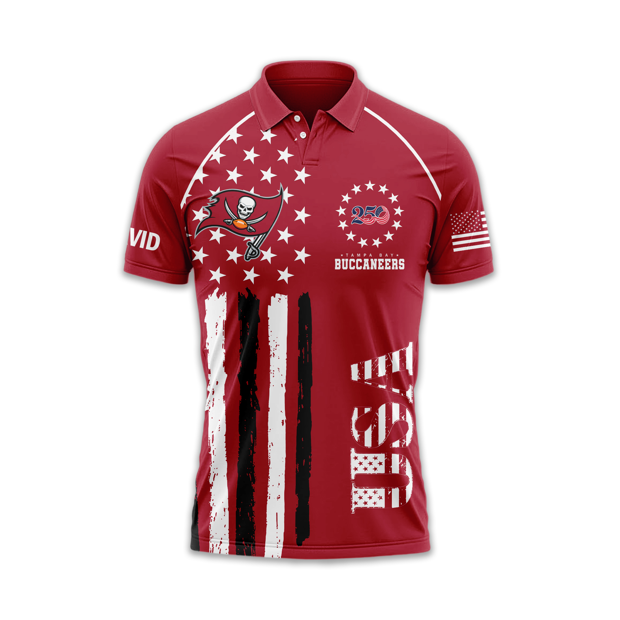 Tampa Bay Buccaneers | Premium NFL American Semiquincentennial Polo Shirt TTH2105344 - Image 3