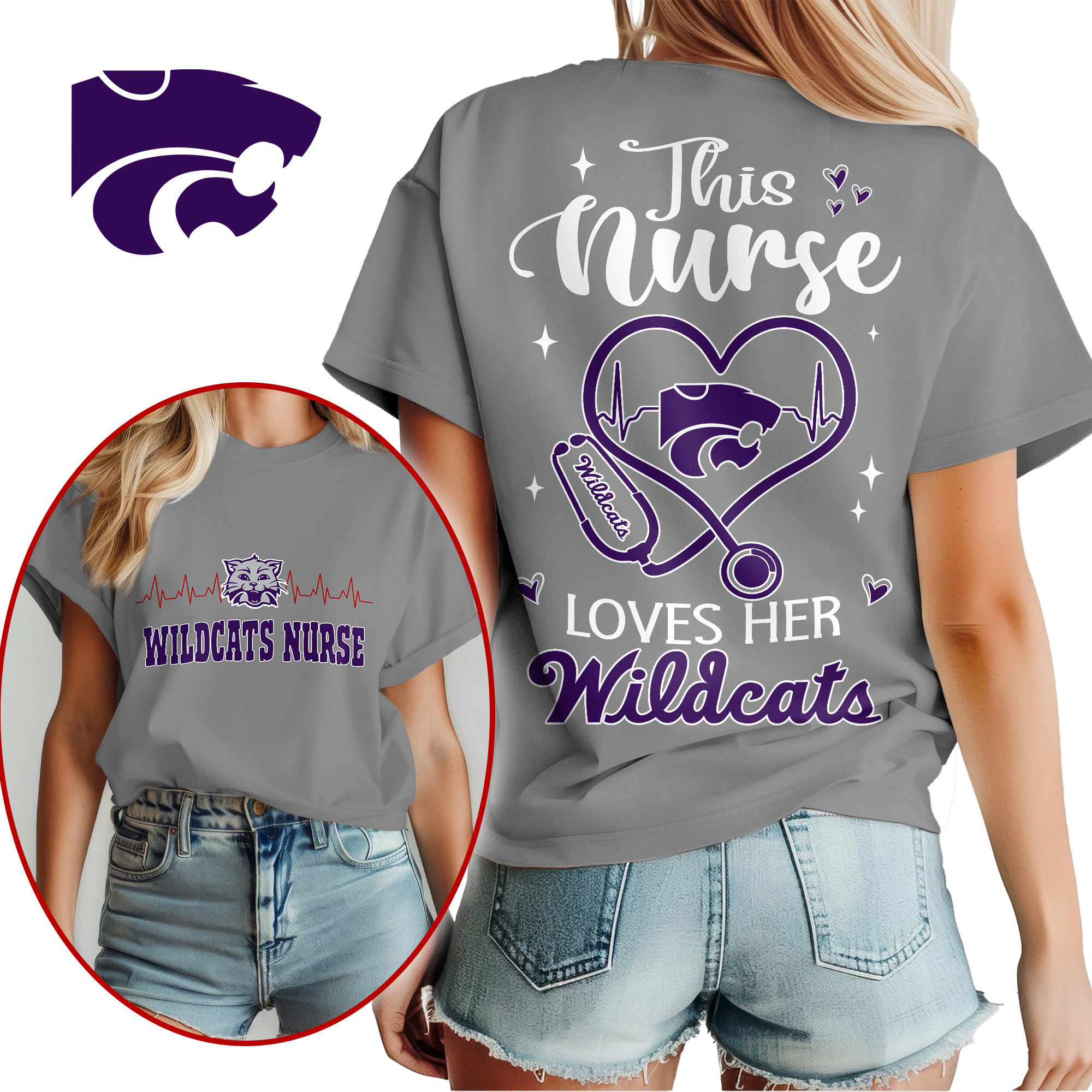 Kansas State Wildcats | Premium Nurse Appreciation Month Women’s Shirt TTH2105224 - Image 2