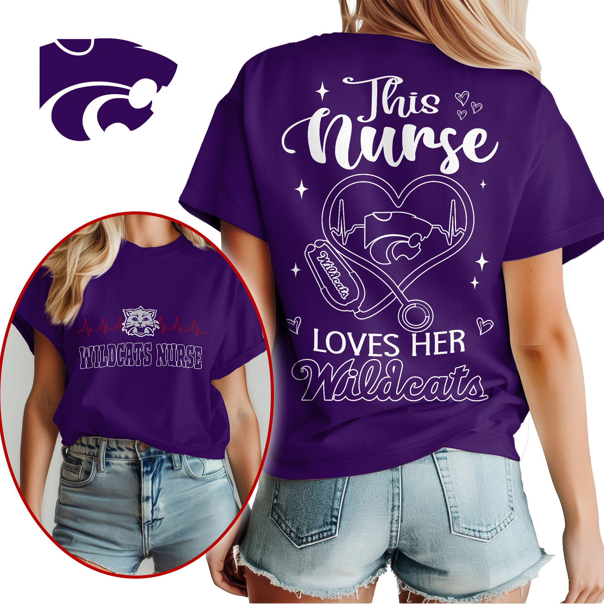 Kansas State Wildcats | Premium Nurse Appreciation Month Women’s Shirt TTH2105224 - Image 3
