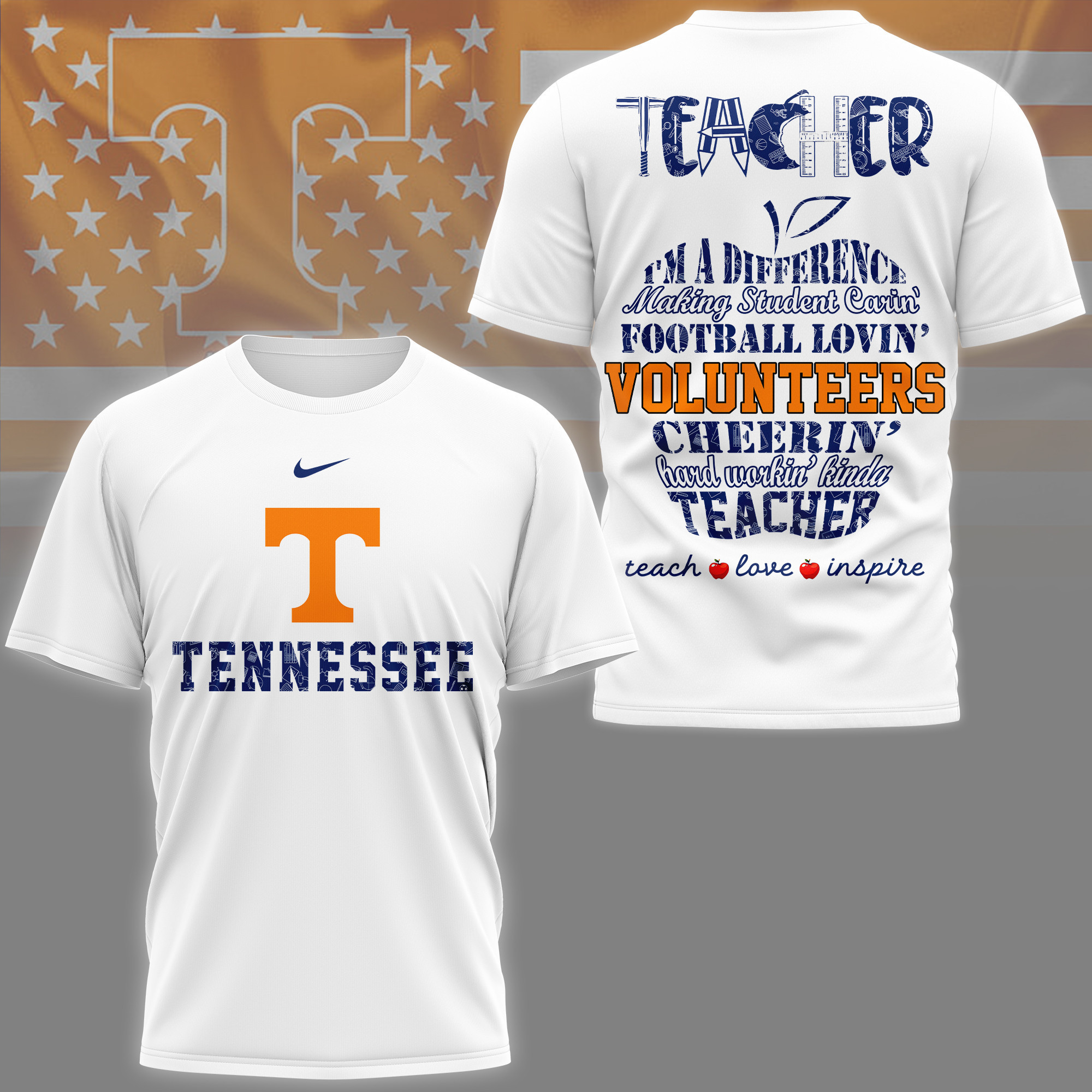 Tennessee Volunteers | Premium Teacher Pride 3D Shirt TTH2105261