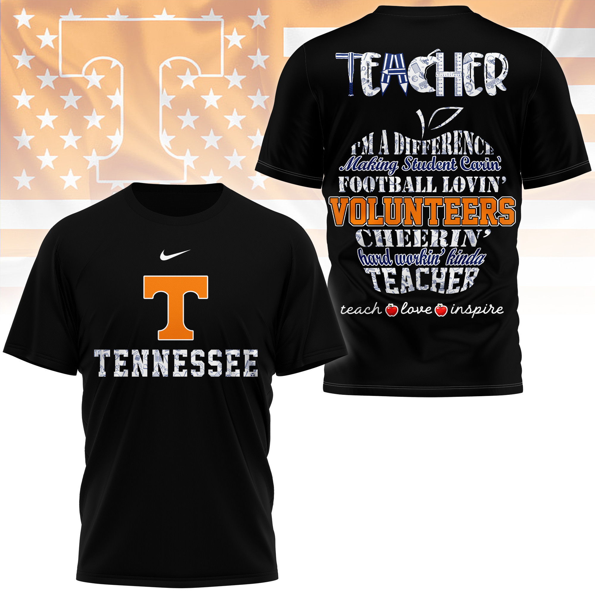 Tennessee Volunteers | Premium Teacher Pride 3D Shirt TTH2105261 - Image 2