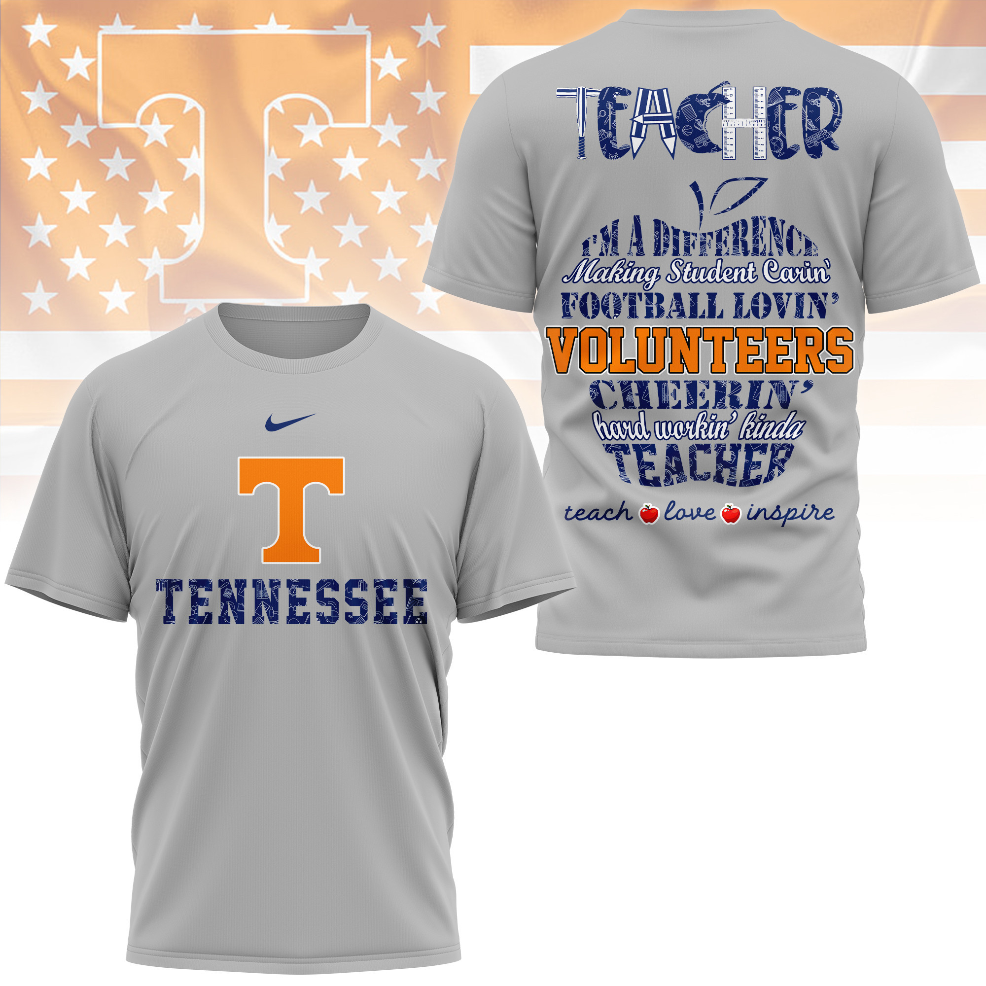 Tennessee Volunteers | Premium Teacher Pride 3D Shirt TTH2105261 - Image 3
