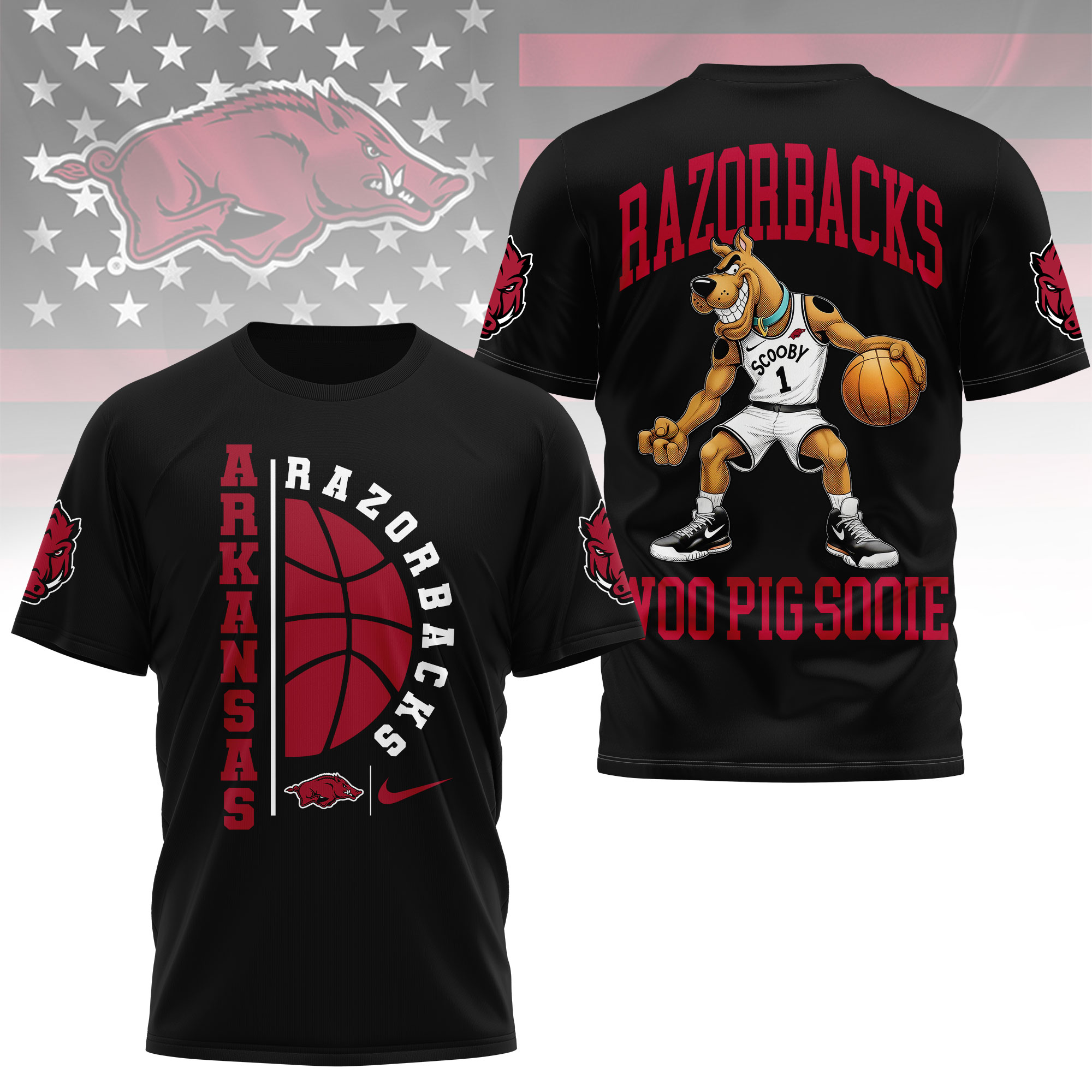 Arkansas Razorbacks | Premium NCAA Scooby-Doo Basketball 3D Shirt TTH2105277