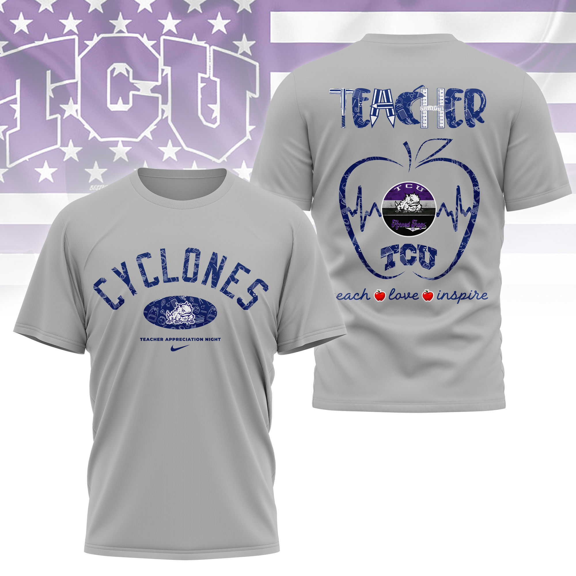 Tcu Horned Frogs | Premium Teacher Appreciation Day 3D Shirt TTH2105288 - Image 2