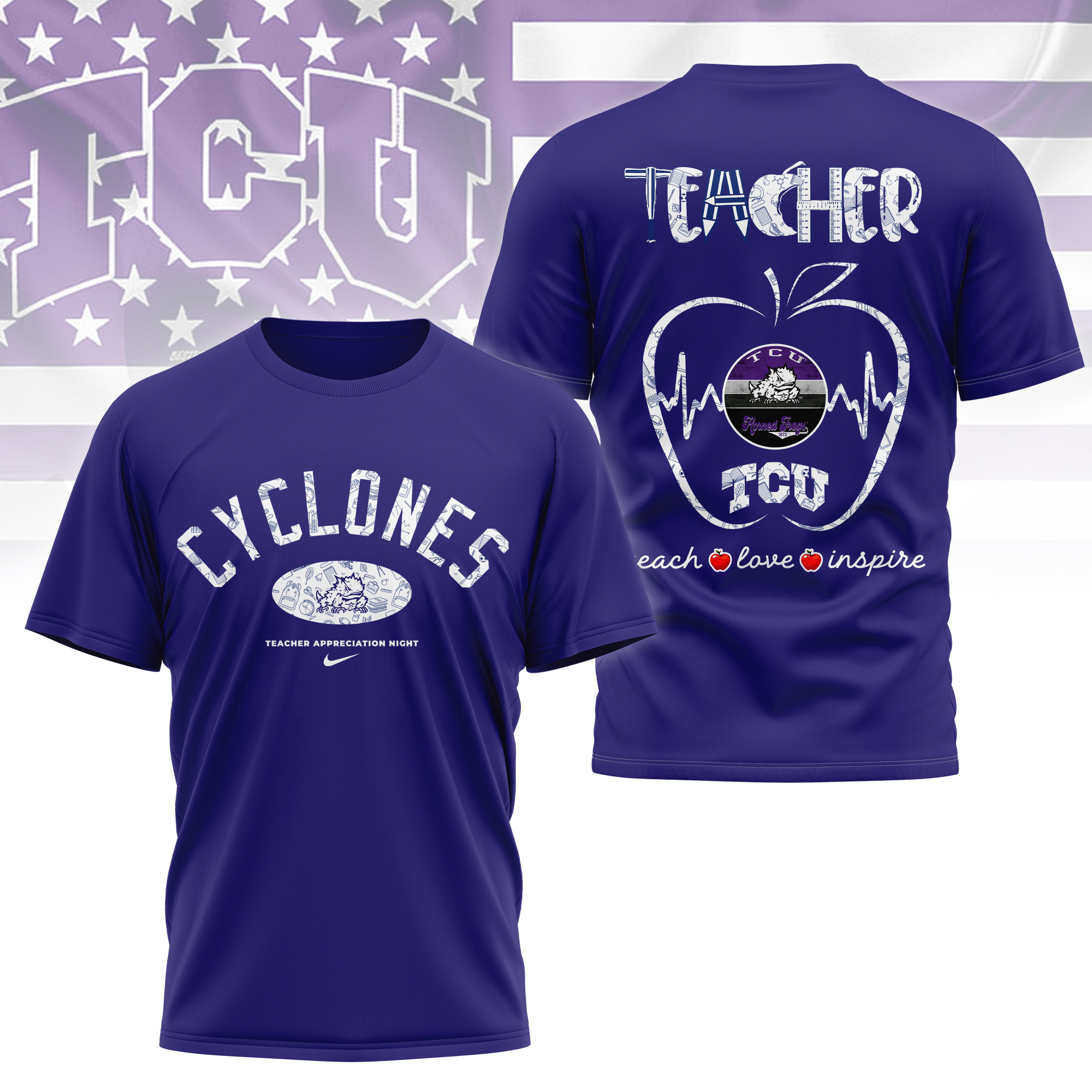Tcu Horned Frogs | Premium Teacher Appreciation Day 3D Shirt TTH2105288 - Image 4
