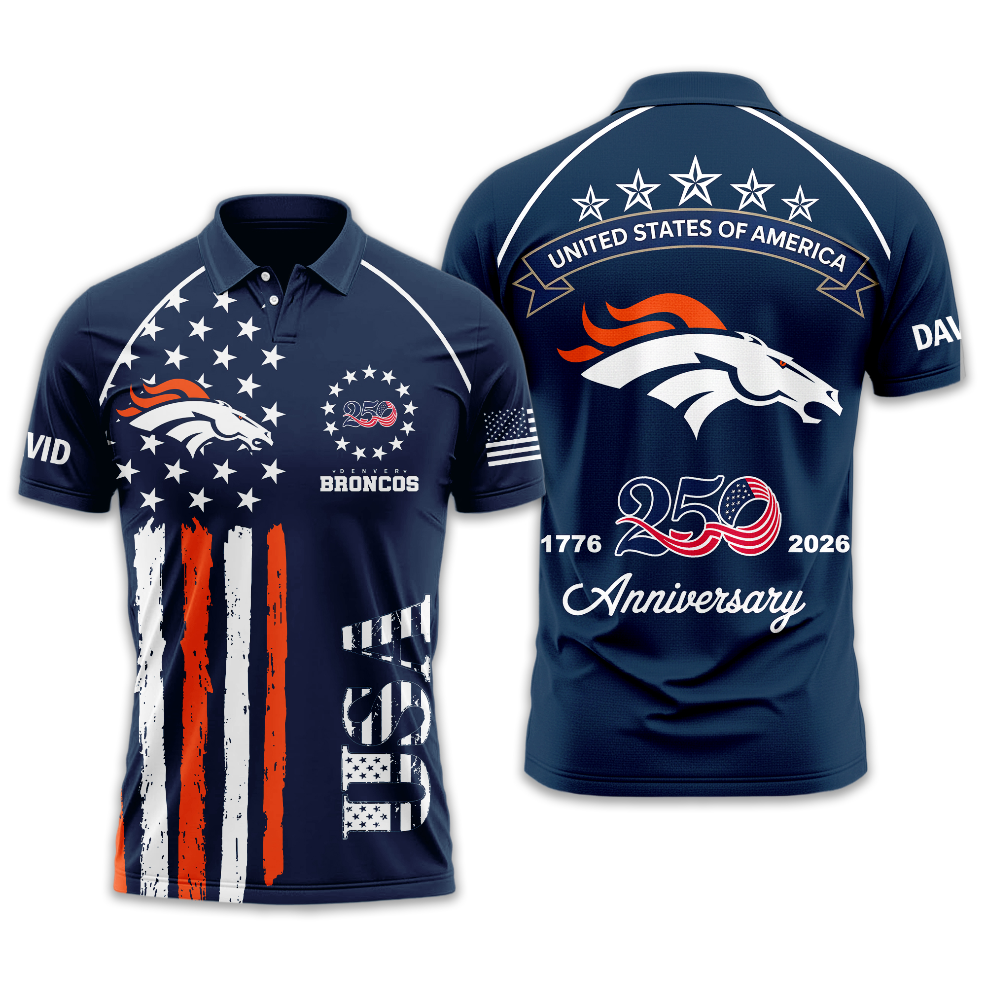 Denver Broncos | Premium NFL American Semiquincentennial Polo Shirt TTH2105344