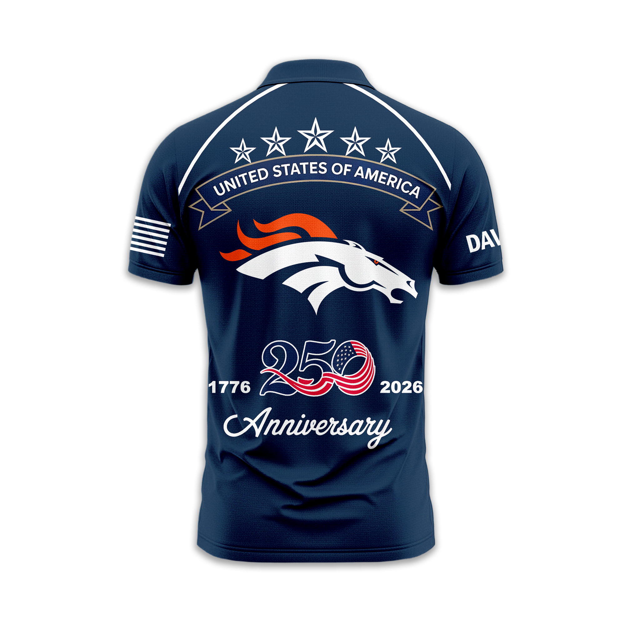 Denver Broncos | Premium NFL American Semiquincentennial Polo Shirt TTH2105344 - Image 2