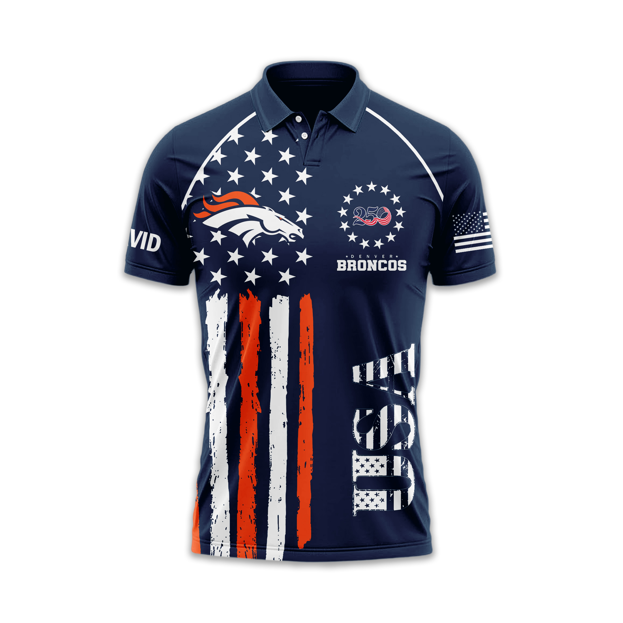 Denver Broncos | Premium NFL American Semiquincentennial Polo Shirt TTH2105344 - Image 3