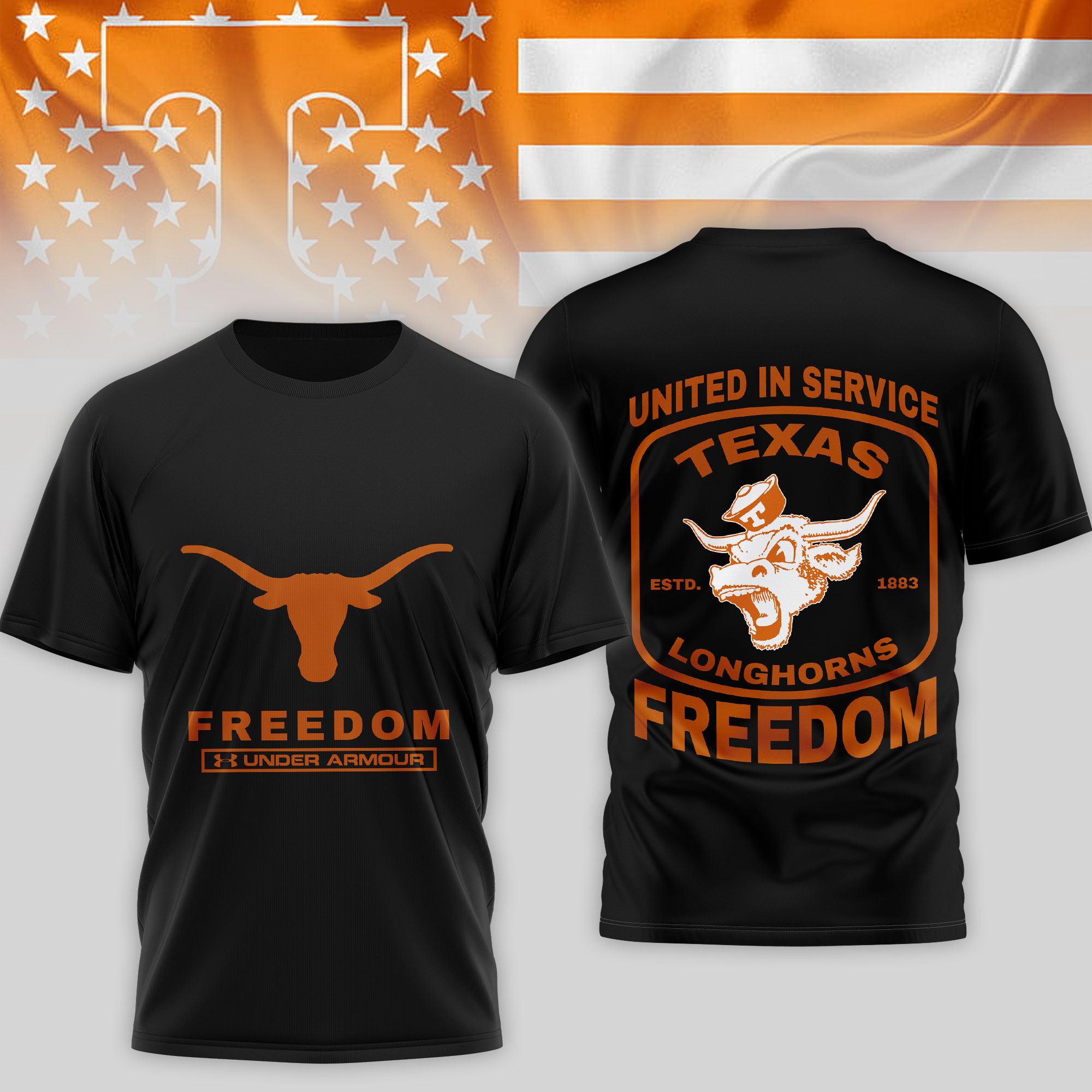 Texas Longhorns | Premium NCAA United In Service 3D Shirt TTH2105276
