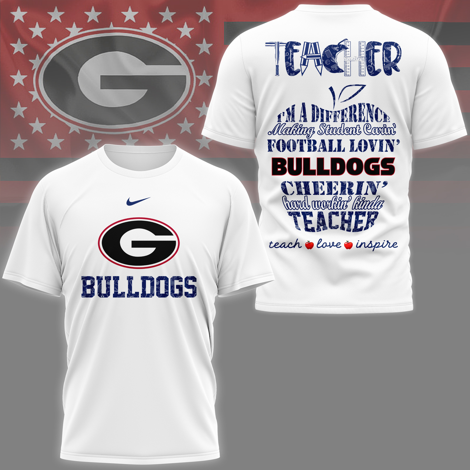 Georgia Bulldogs | Premium Teacher Pride 3D Shirt TTH2105261