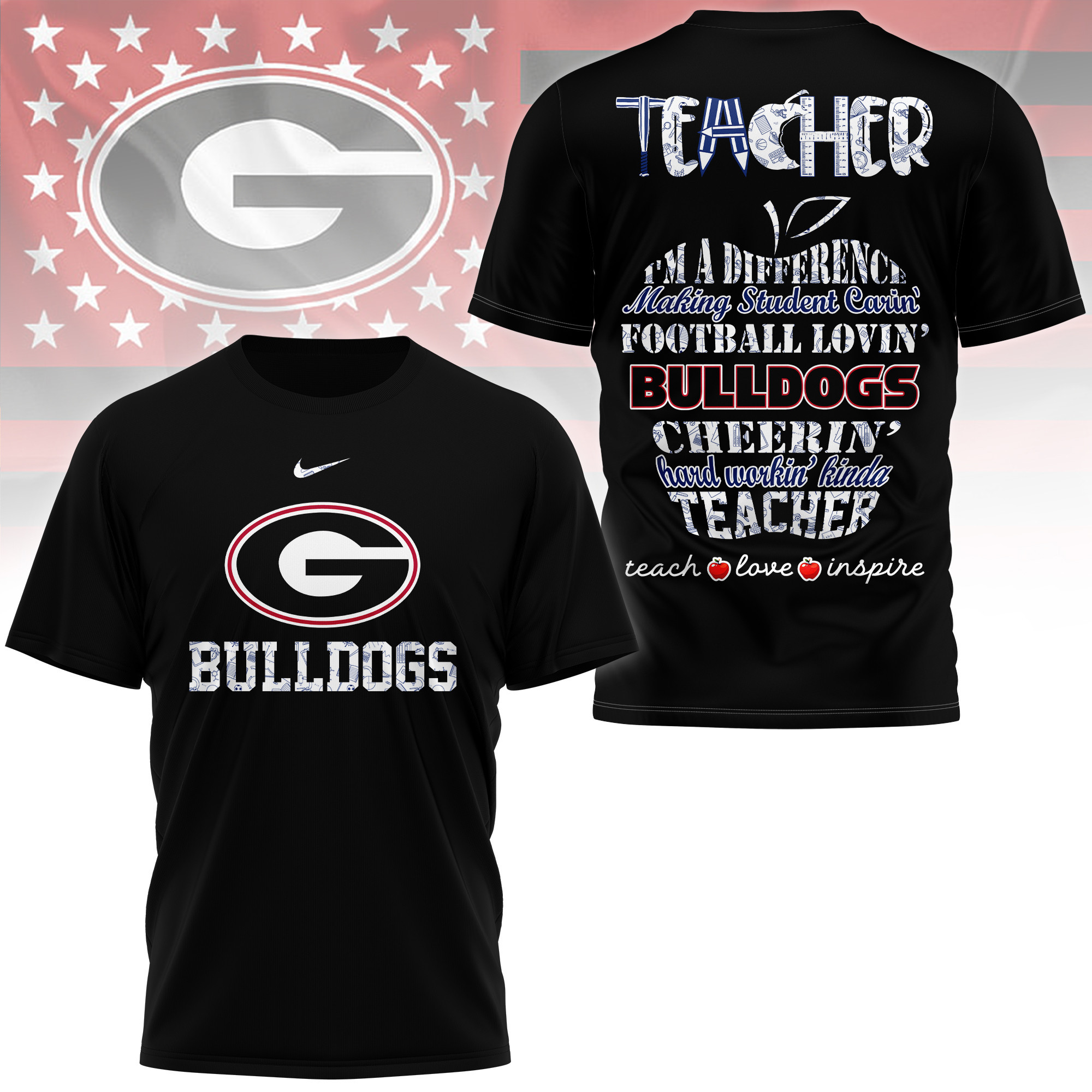 Georgia Bulldogs | Premium Teacher Pride 3D Shirt TTH2105261 - Image 2