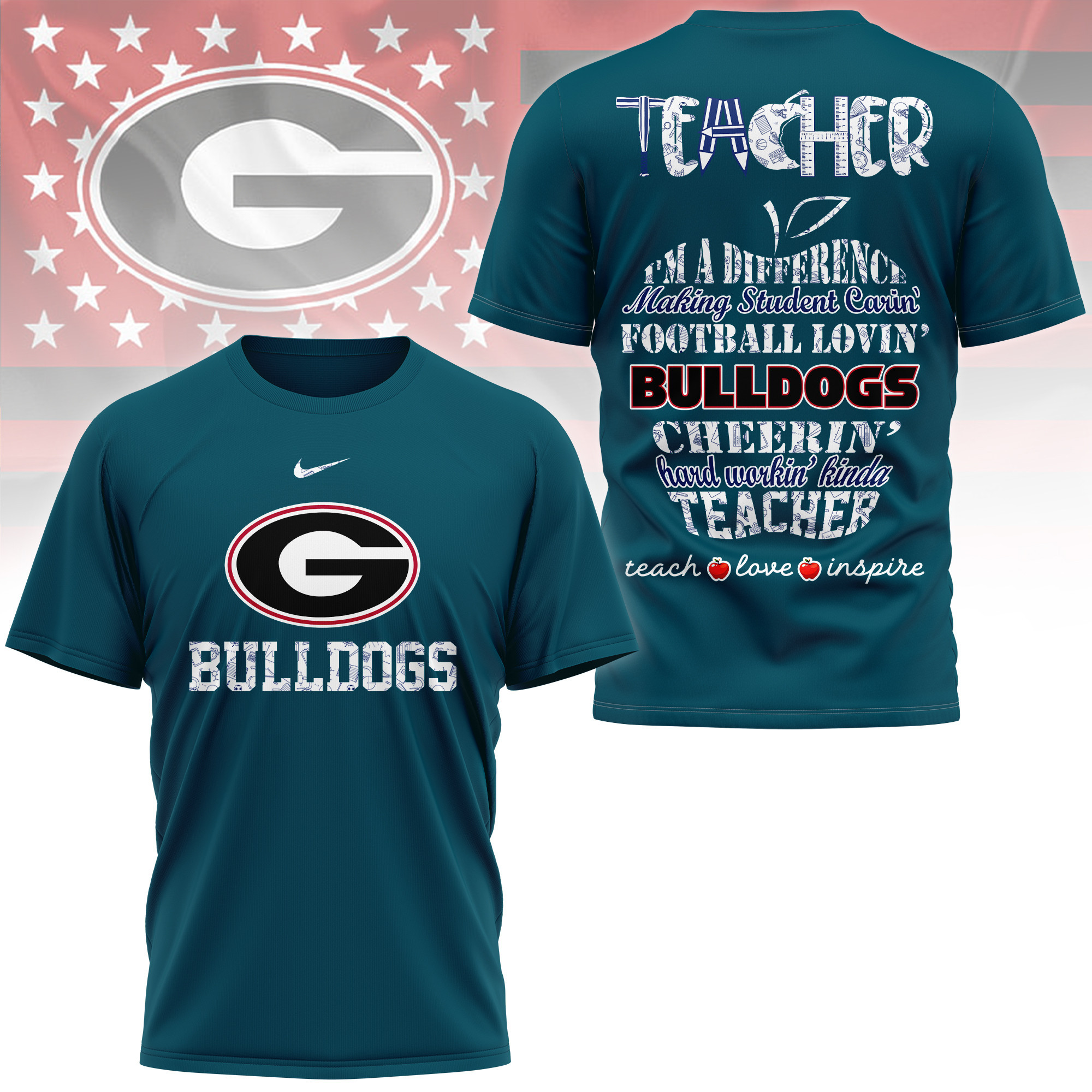 Georgia Bulldogs | Premium Teacher Pride 3D Shirt TTH2105261 - Image 4