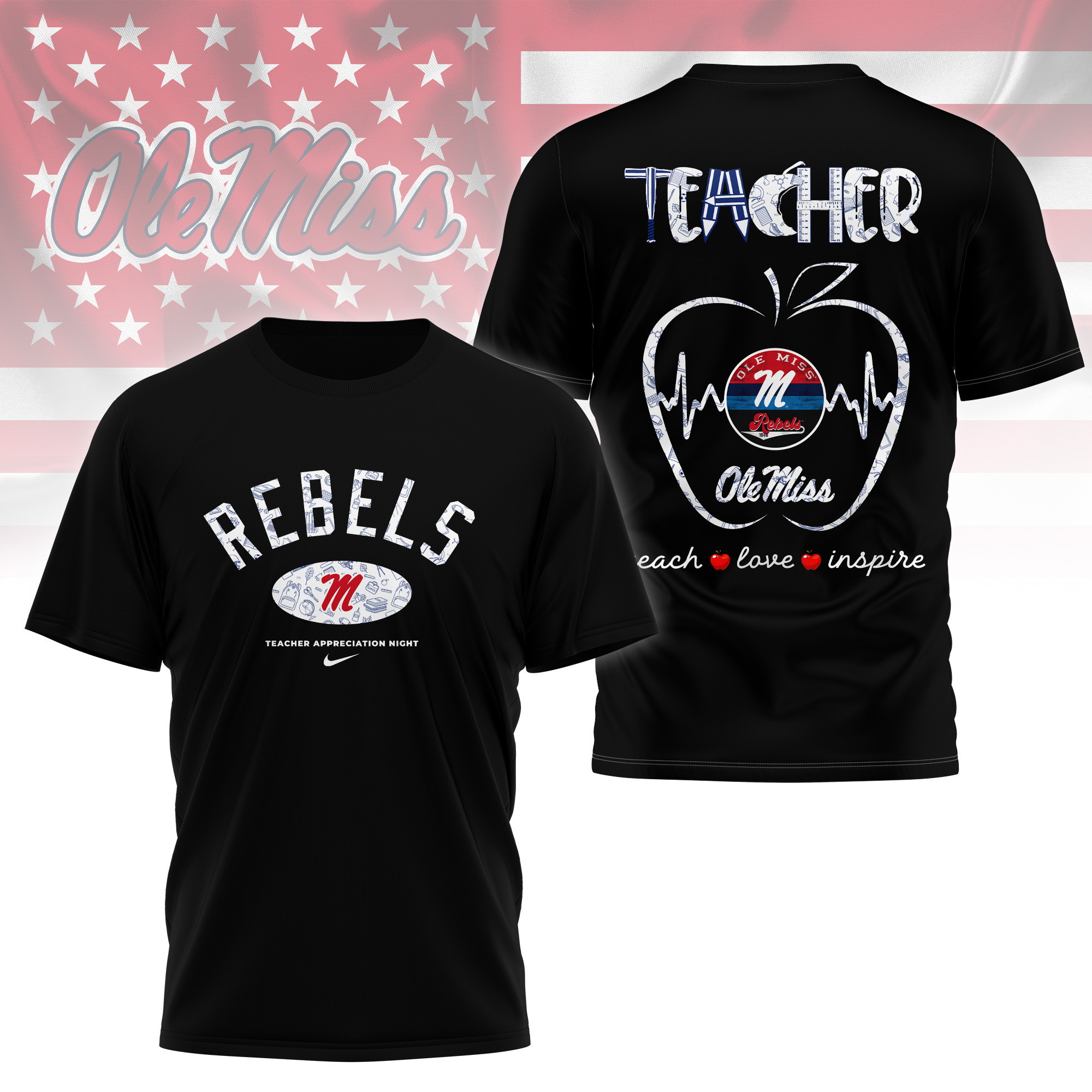 Ole Miss Rebell | Premium Teacher Appreciation Day 3D Shirt TTH2105288