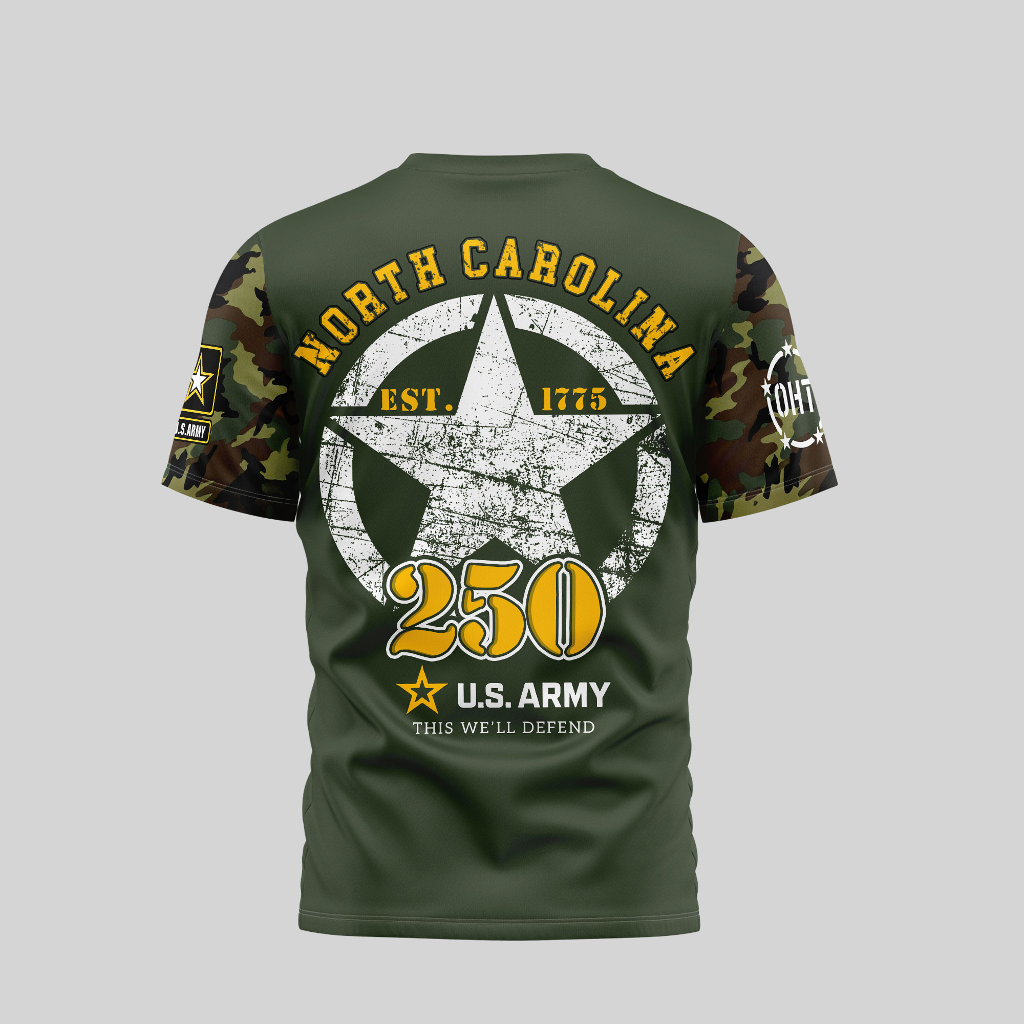 North Carolina Tar Heels | Premium U.S.Army 3D Shirt TTH2105280 - Image 3