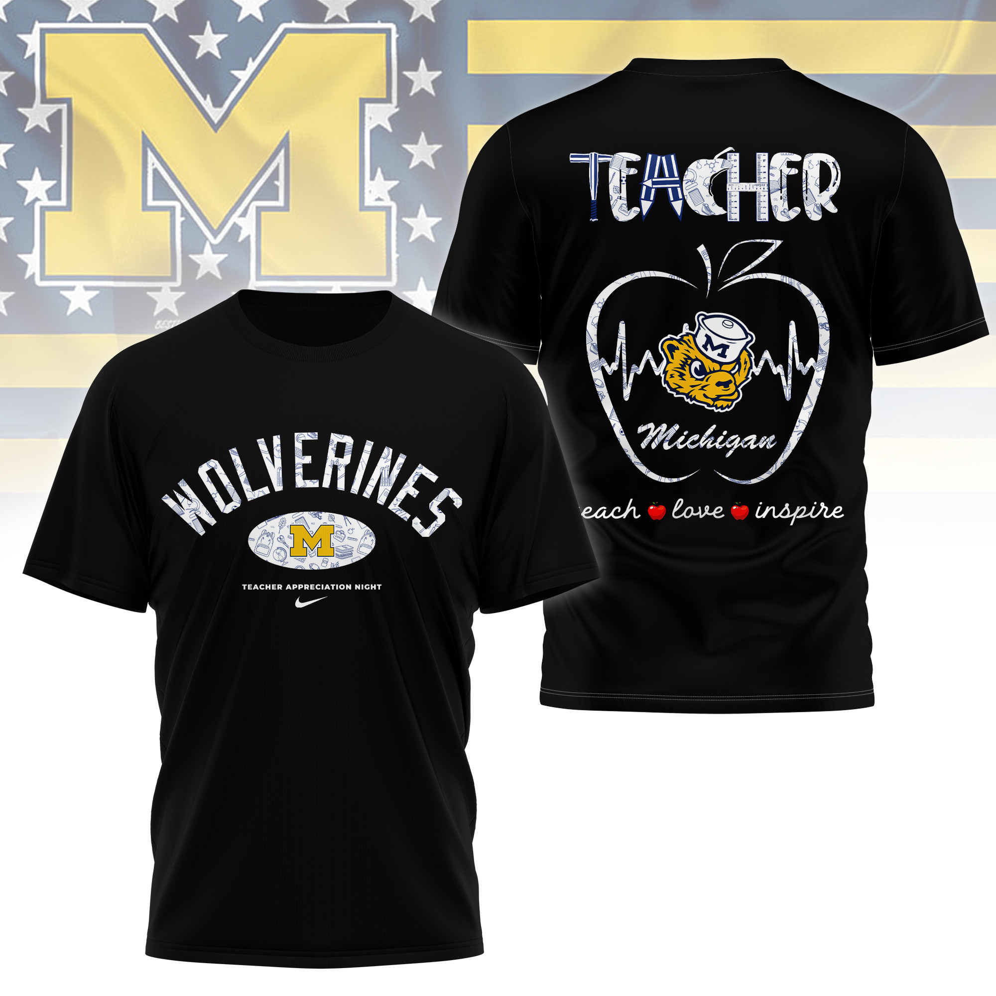 Michigan Wolverines | Premium Teacher Appreciation Day 3D Shirt TTH2105288