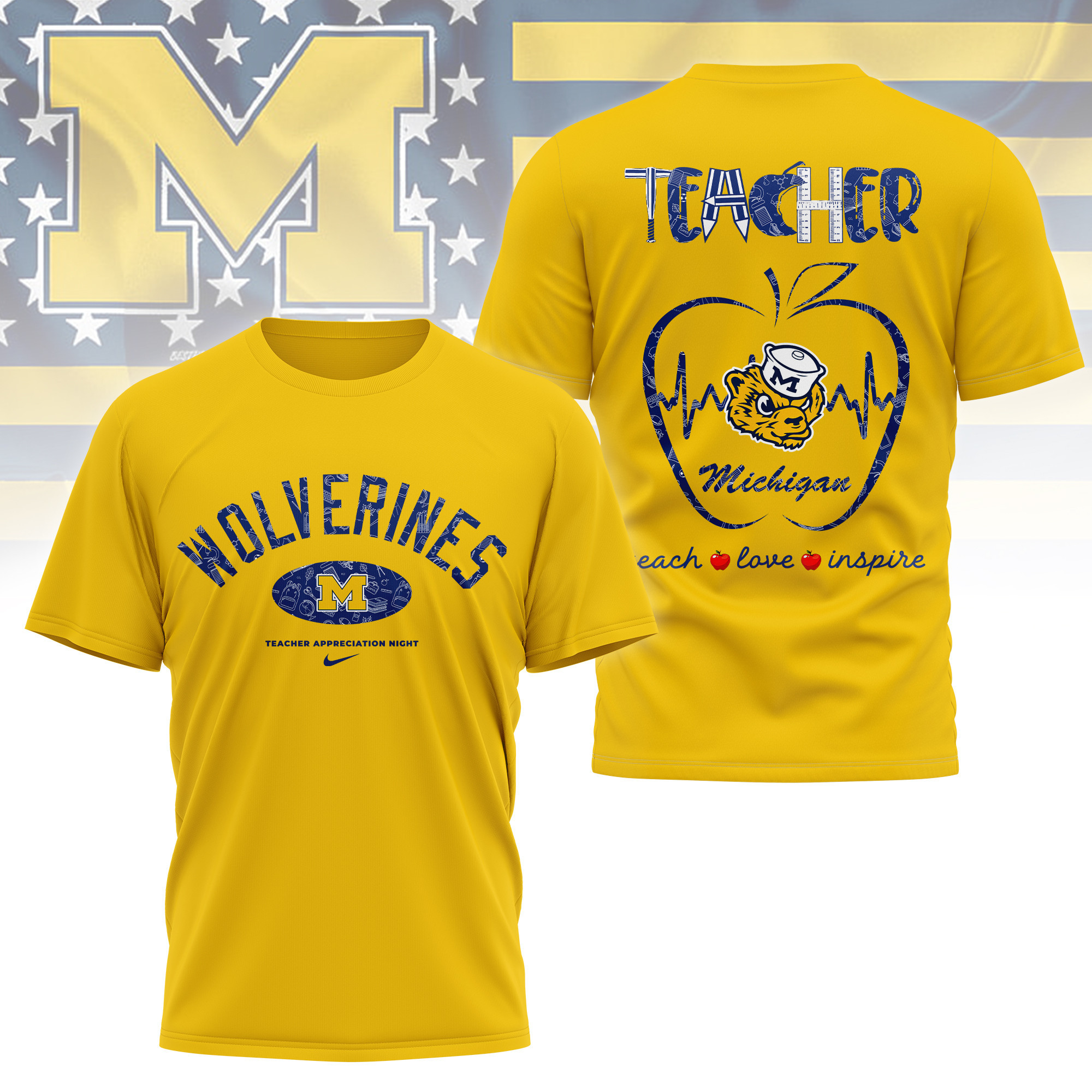 Michigan Wolverines | Premium Teacher Appreciation Day 3D Shirt TTH2105288 - Image 3