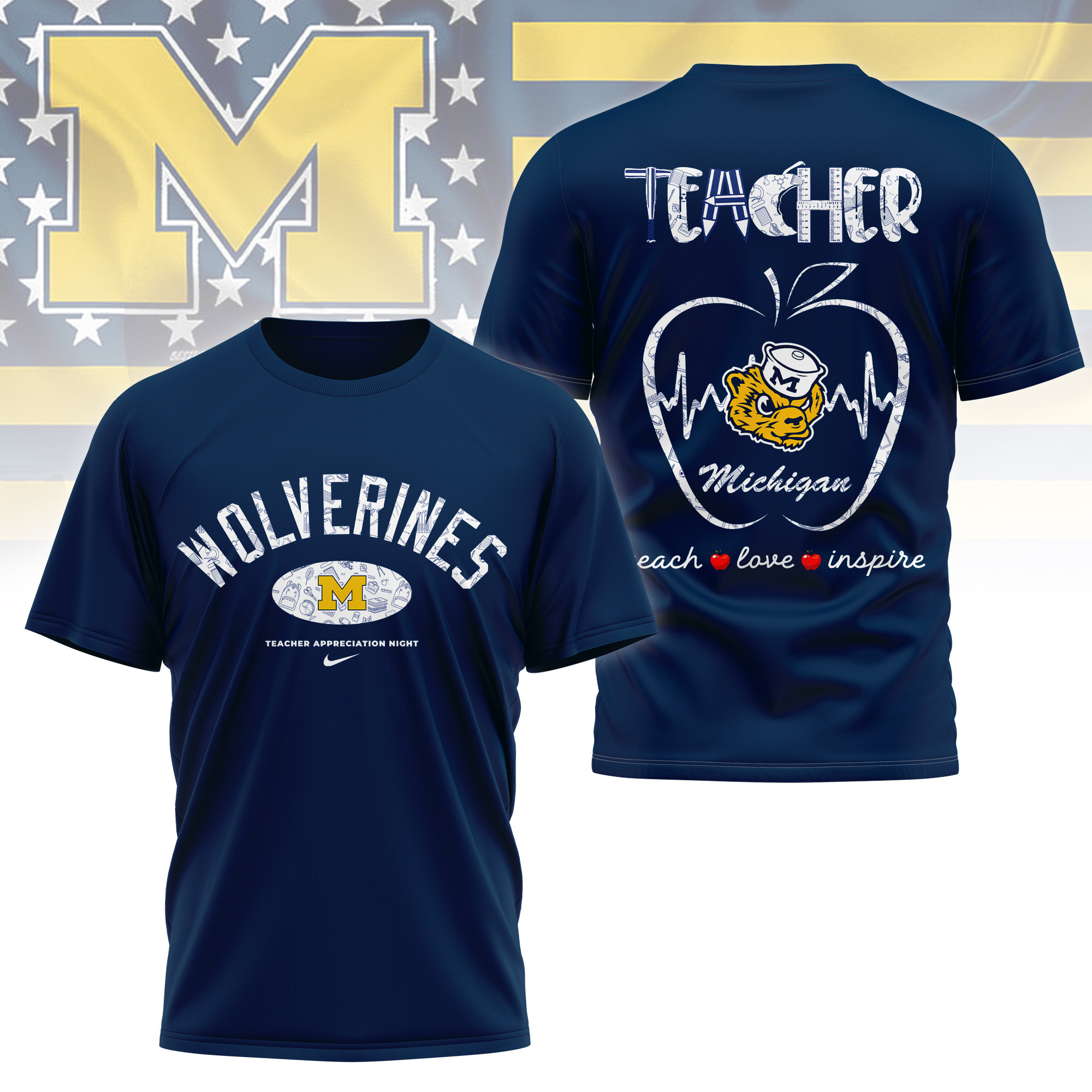 Michigan Wolverines | Premium Teacher Appreciation Day 3D Shirt TTH2105288 - Image 4