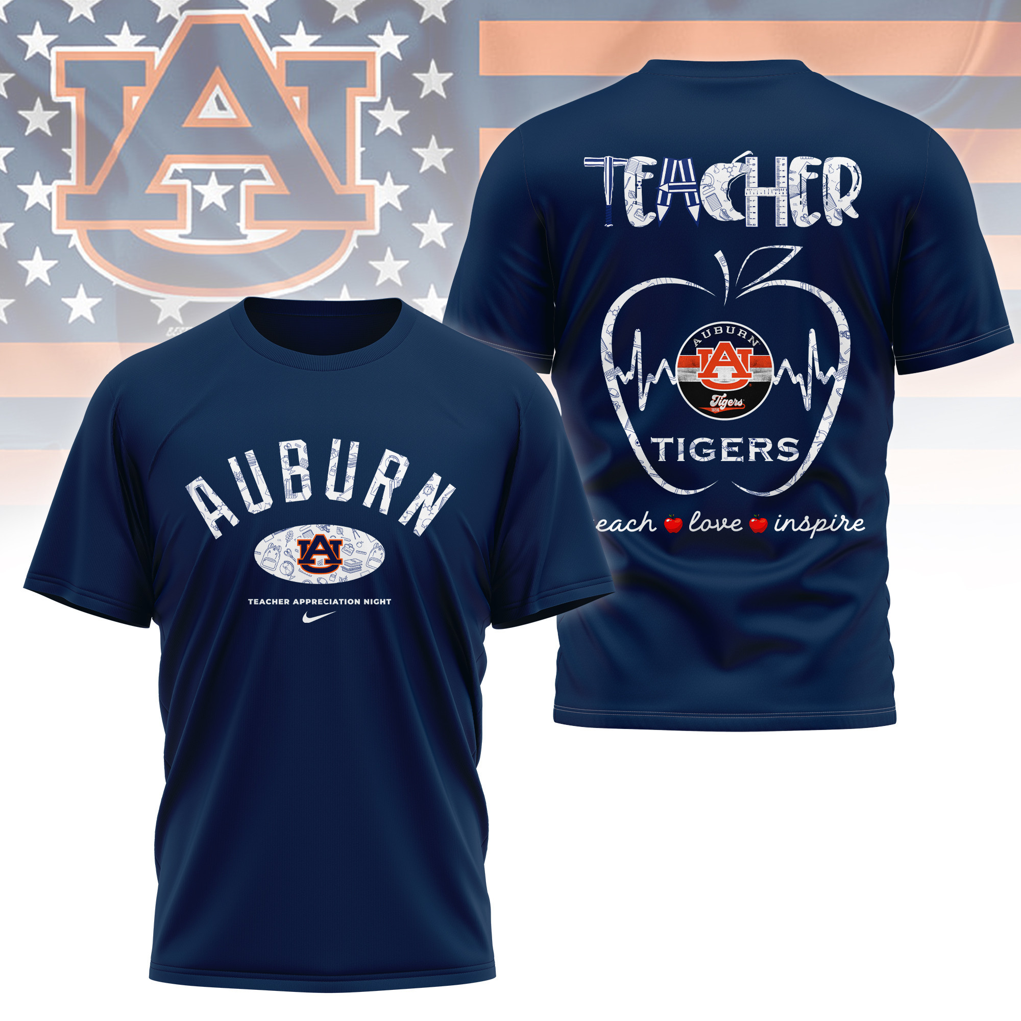 Auburn Tigers | Premium Teacher Appreciation Day 3D Shirt TTH2105288 - Image 3