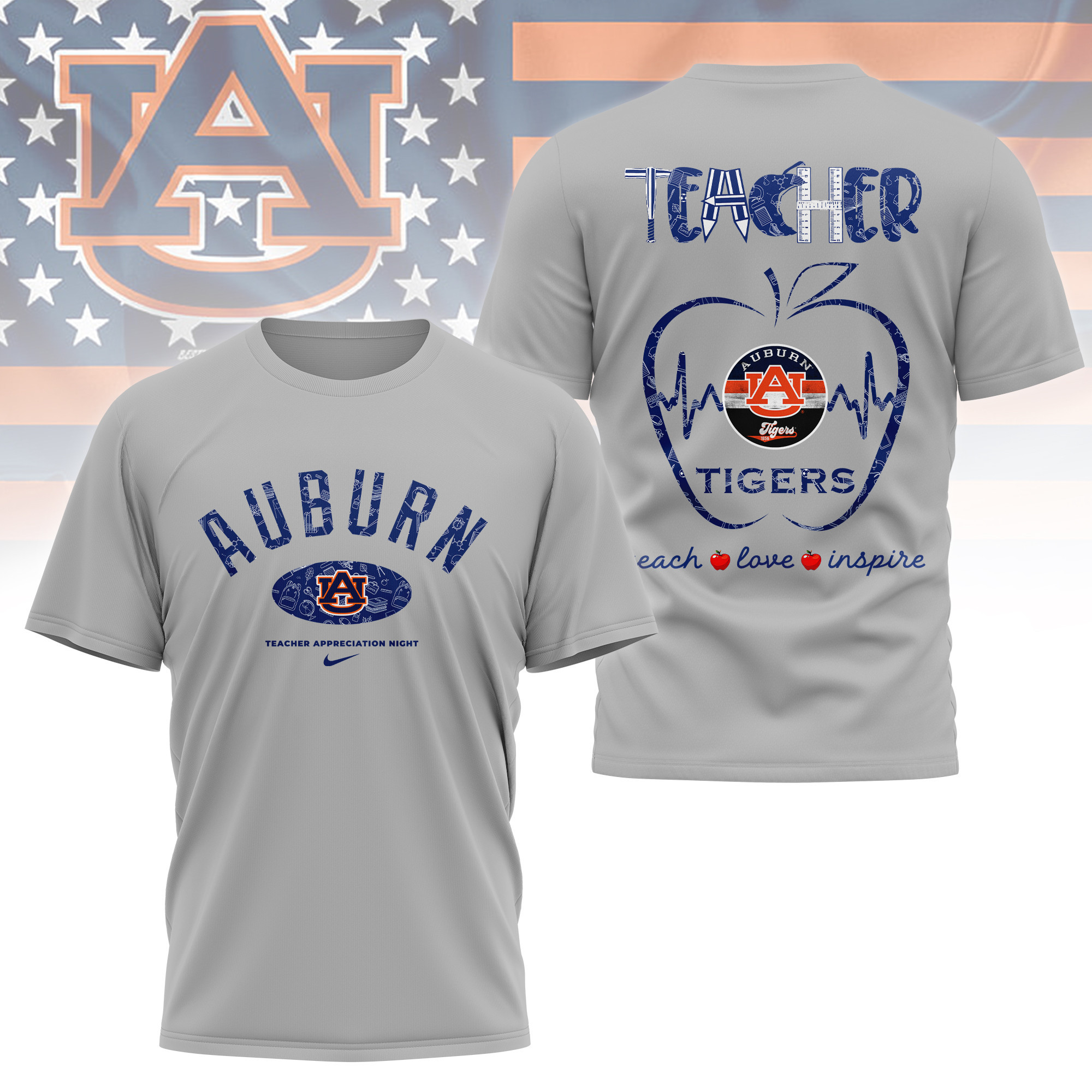 Auburn Tigers | Premium Teacher Appreciation Day 3D Shirt TTH2105288 - Image 2