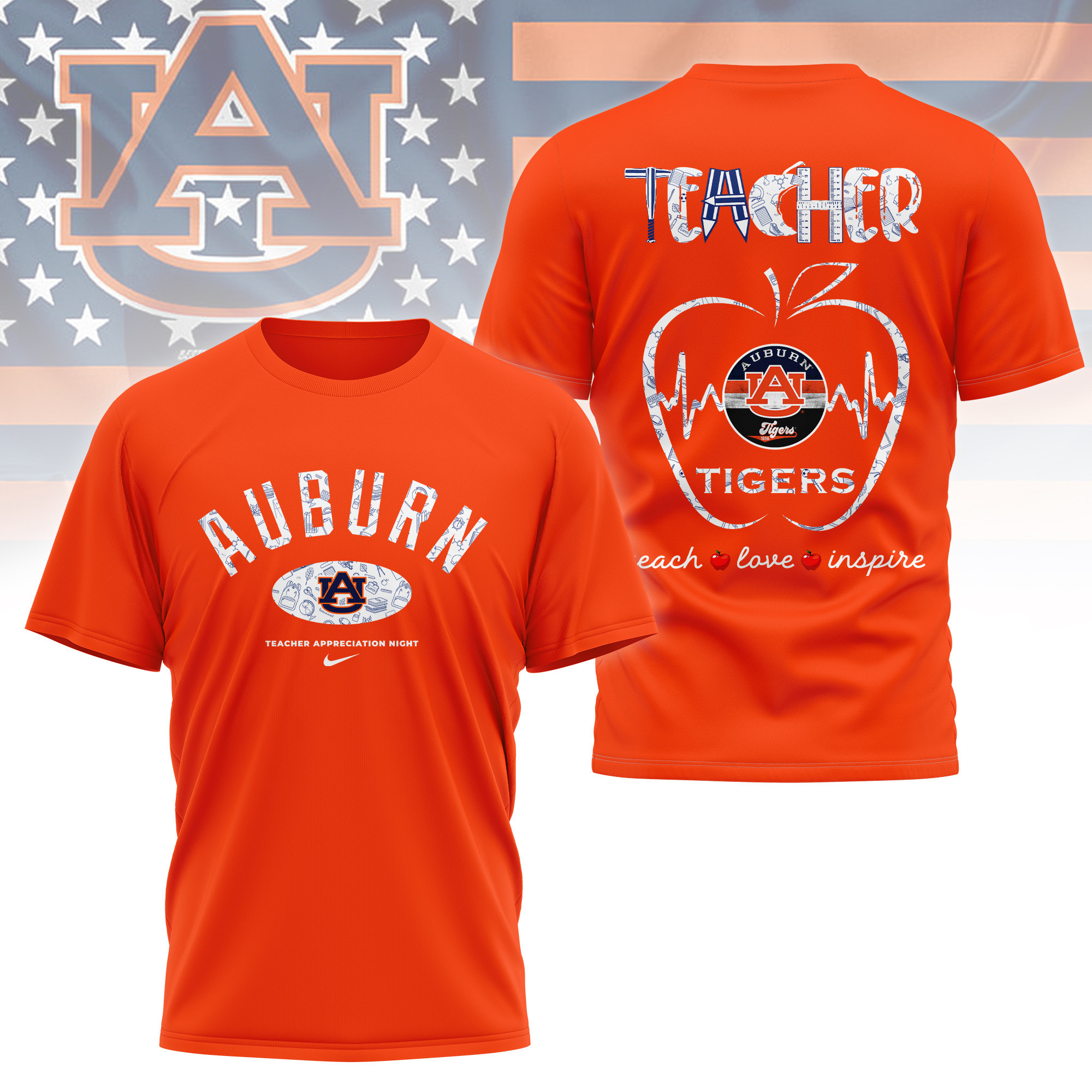 Auburn Tigers | Premium Teacher Appreciation Day 3D Shirt TTH2105288 - Image 4
