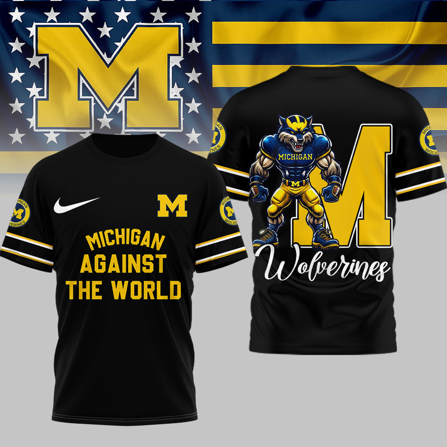 Michigan Wolverines | Premium NCAA My Team Against The World T-shirt TTH2105293