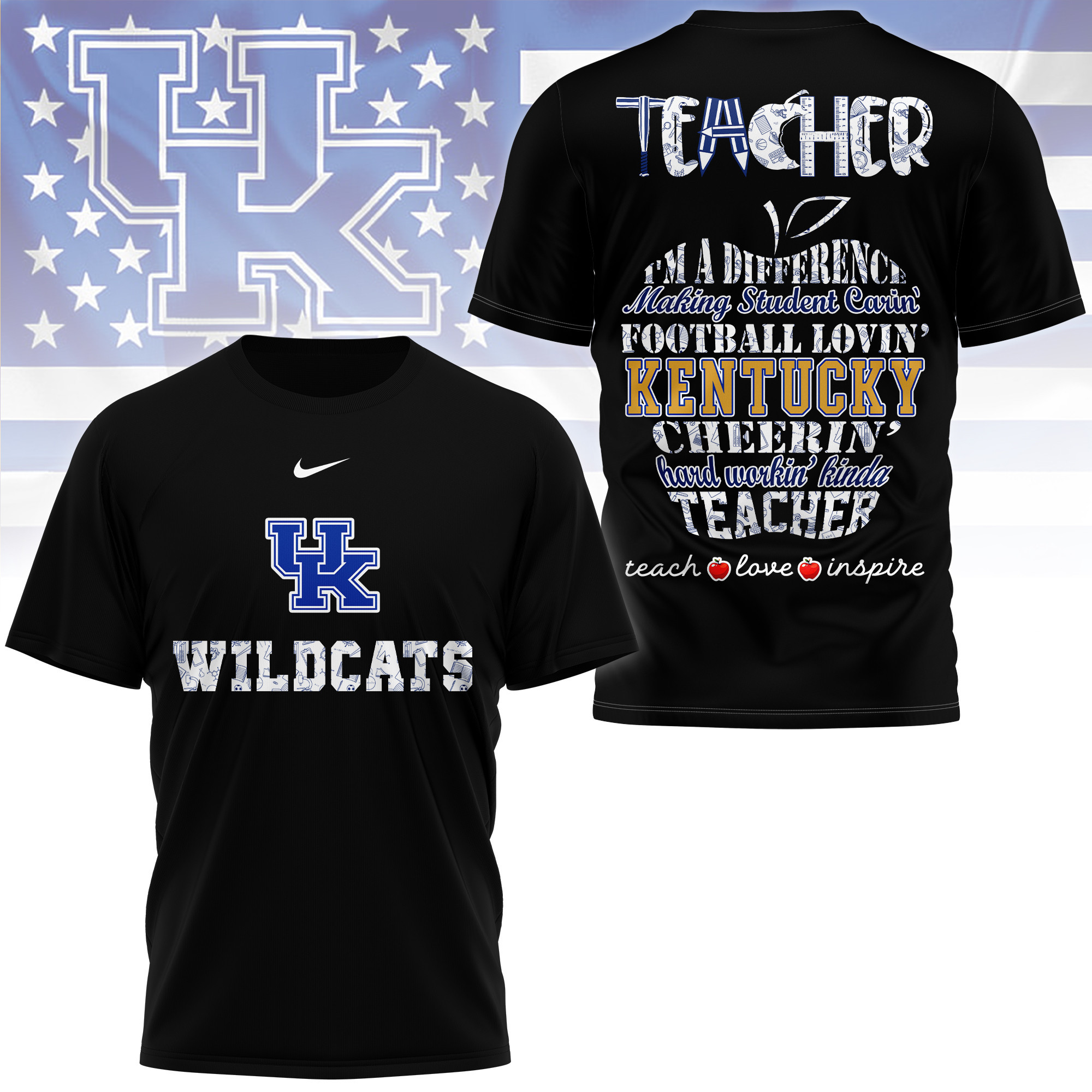 Kentucky Wildcats | Premium Teacher Pride 3D Shirt TTH2105261