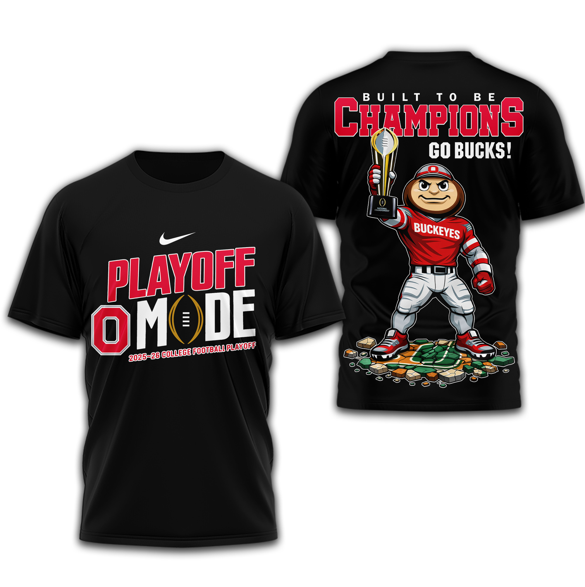 Ohio State Buckeyes | Premium NCAA Built to Be Champions 3D T-Shirt TTH2105286