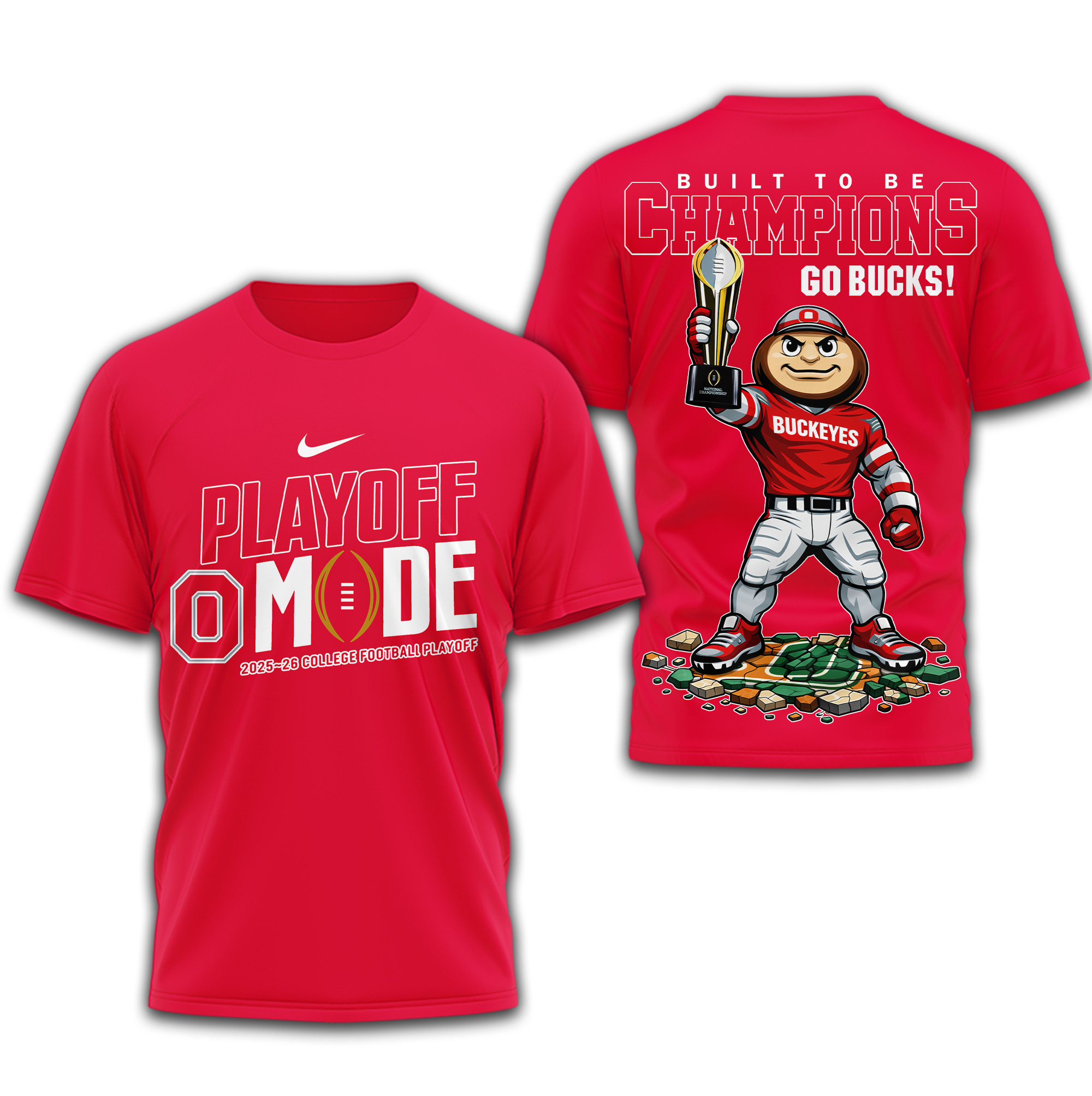 Ohio State Buckeyes | Premium NCAA Built to Be Champions 3D T-Shirt TTH2105286 - Image 2