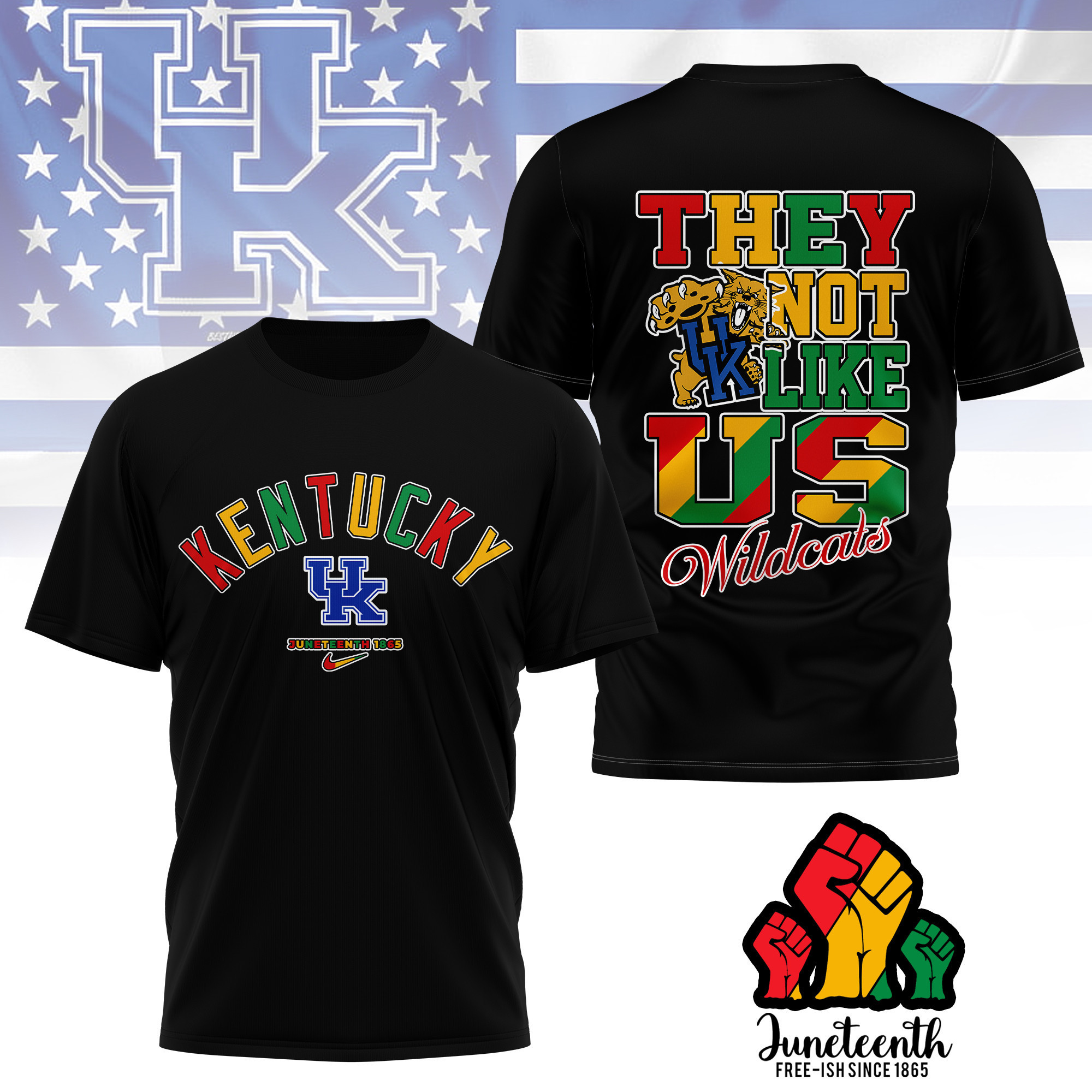 Kentucky Wildcats | Premium Juneteenth Freedom Day 3D Shirt TTH2105323
