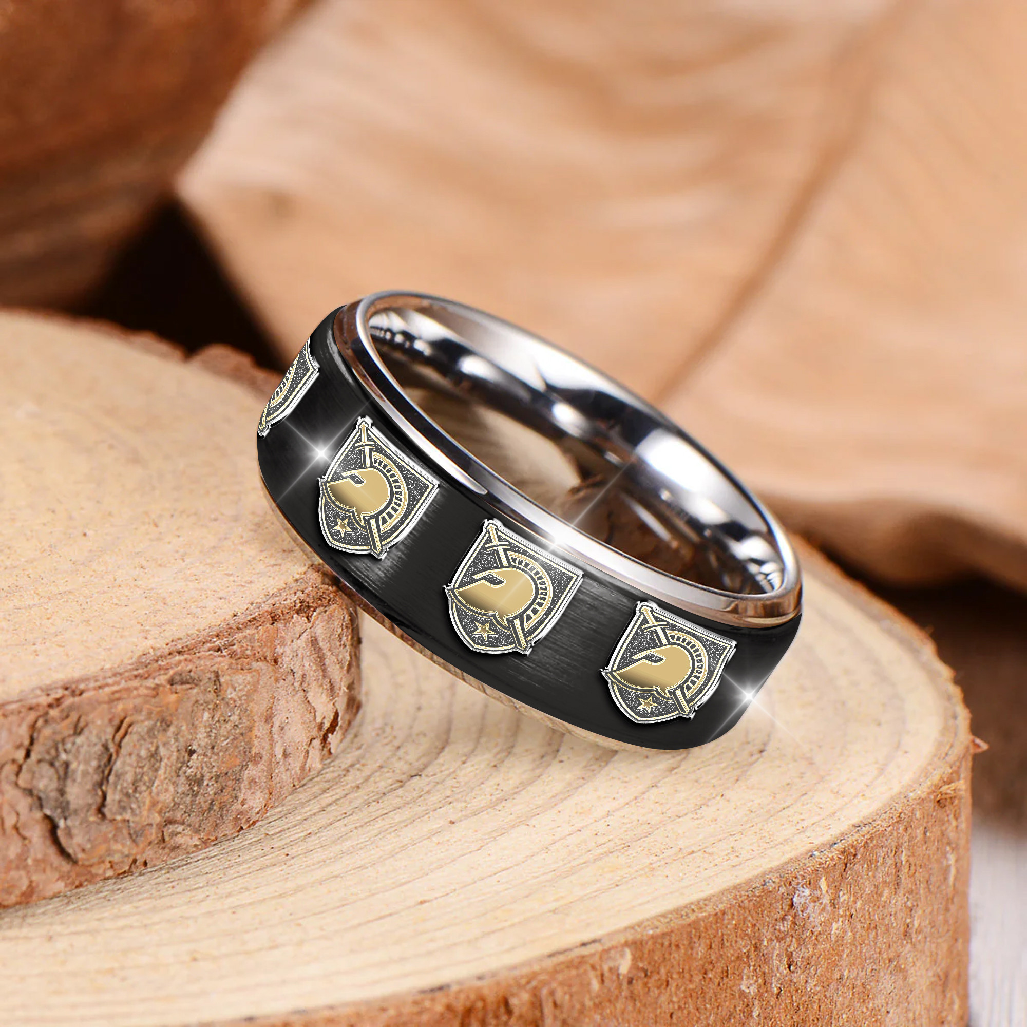 Army Black Knights | Premium Silver Tungsten Ring TTH210589 - Image 2