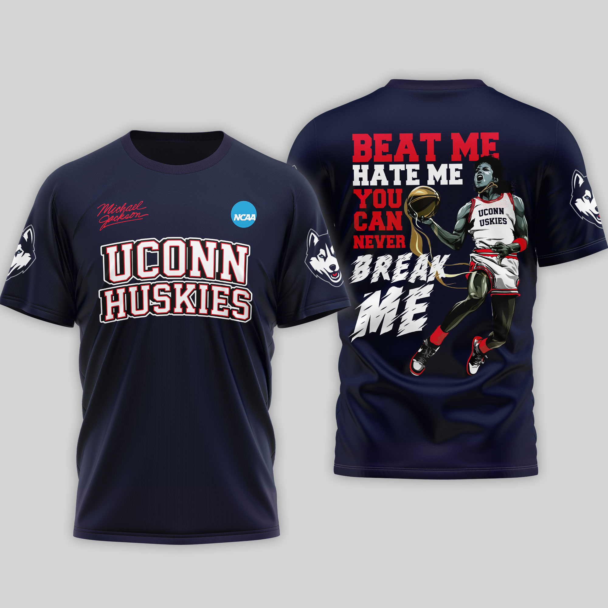 UConn Huskies | Premium NCAA Michael Jackson 3D Shirt TTH2105297 - Image 3