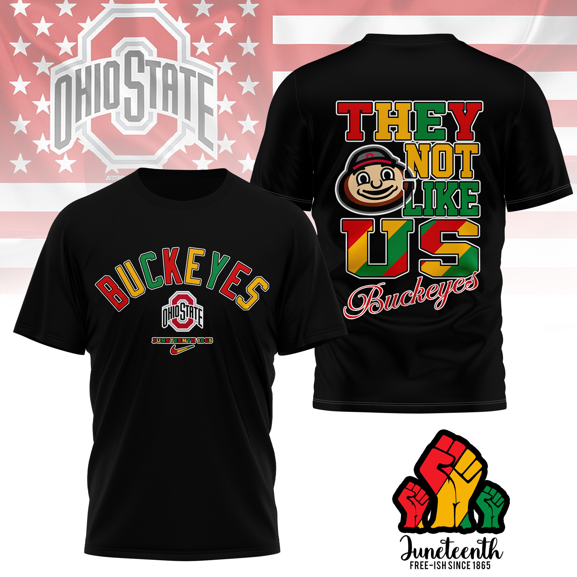 Ohio State Buckeyes | Premium Juneteenth Freedom Day 3D Shirt TTH2105323