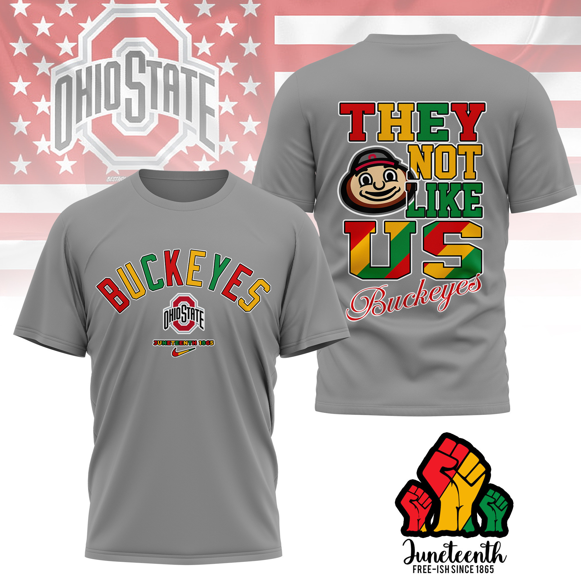 Ohio State Buckeyes | Premium Juneteenth Freedom Day 3D Shirt TTH2105323 - Image 3