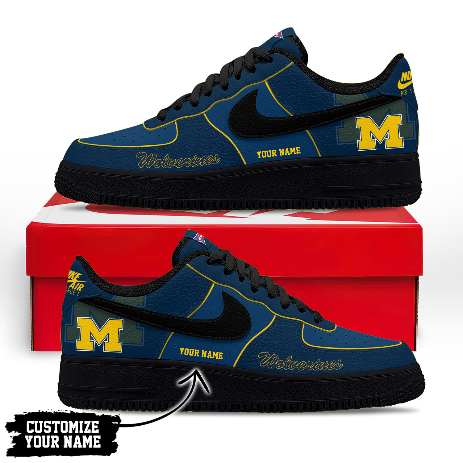 Michigan Wolverines x Premium NCAA Limited Edition Custom AF1 Shoes – Gift for Fans TTH190534