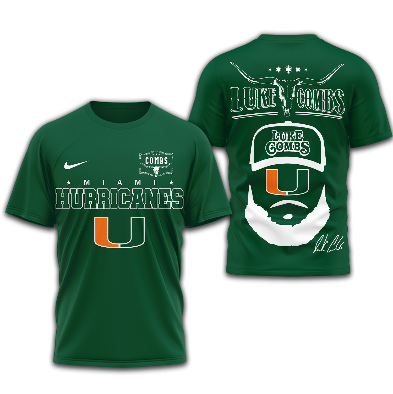 Miami Hurricanes | Premium NCAA Luke Combs 3D Shirt TTH2105338 - Image 2