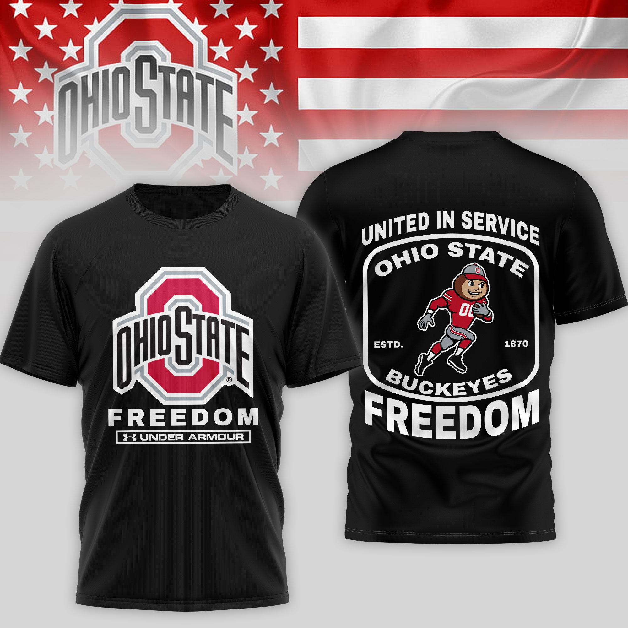 Ohio State Buckeyes | Premium NCAA United In Service 3D Shirt TTH2105276