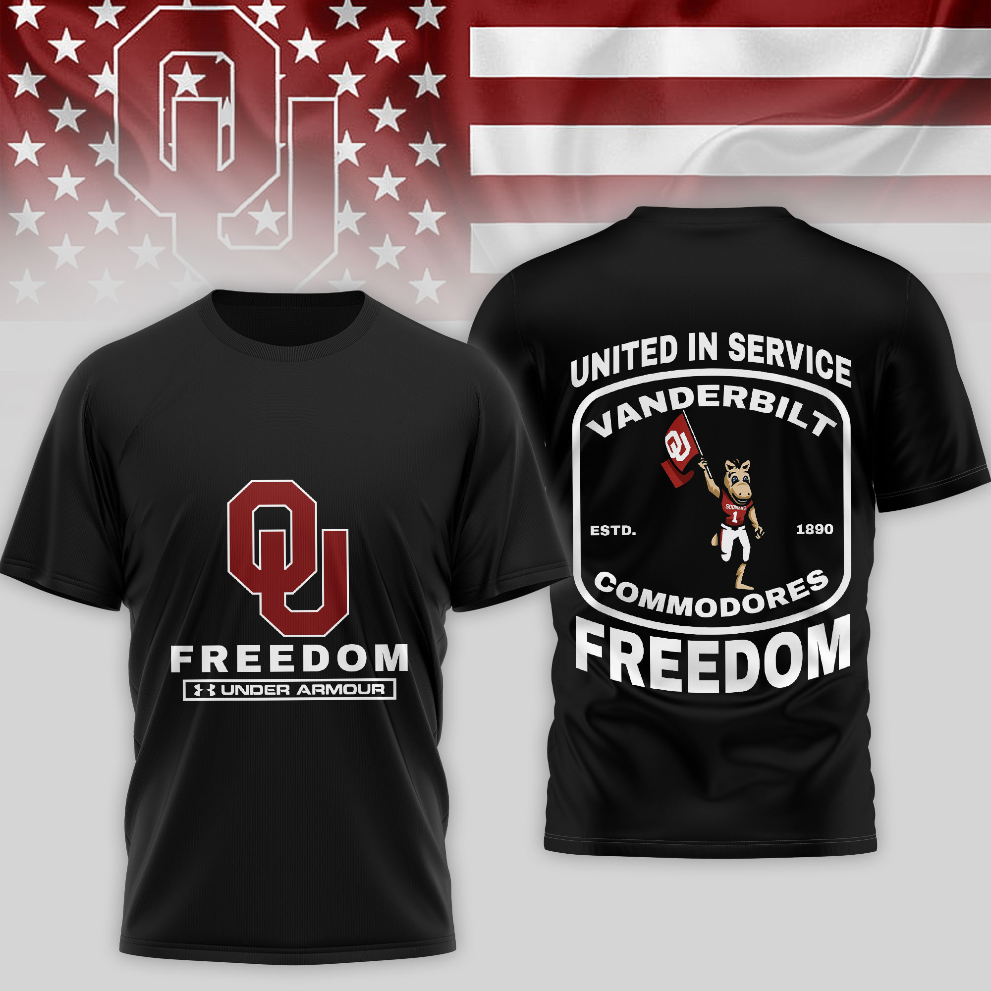 Oklahoma Sooners | Premium NCAA United In Service 3D Shirt TTH2105276