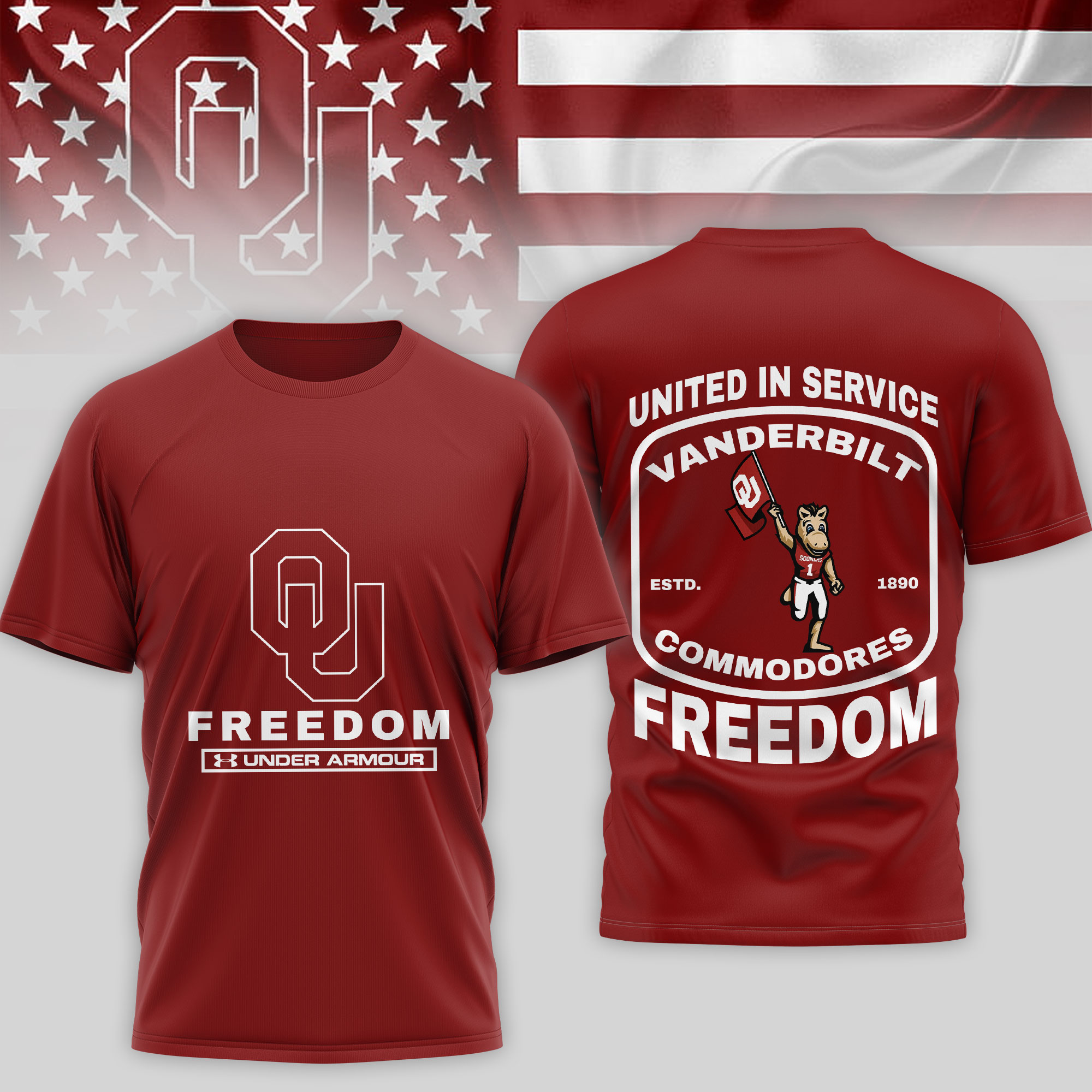 Oklahoma Sooners | Premium NCAA United In Service 3D Shirt TTH2105276 - Image 2