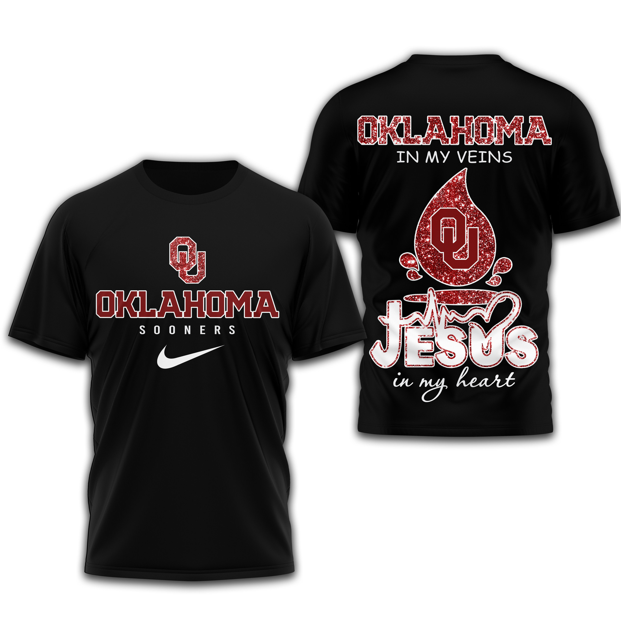 Oklahoma Sooners | Premium Jesus In My Heart 3D Shirt TTH2105296