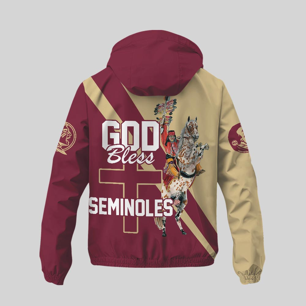 Florida State Seminoles | Premium NCAA God Bless My Team Windbreaker Jacket TTH2105158