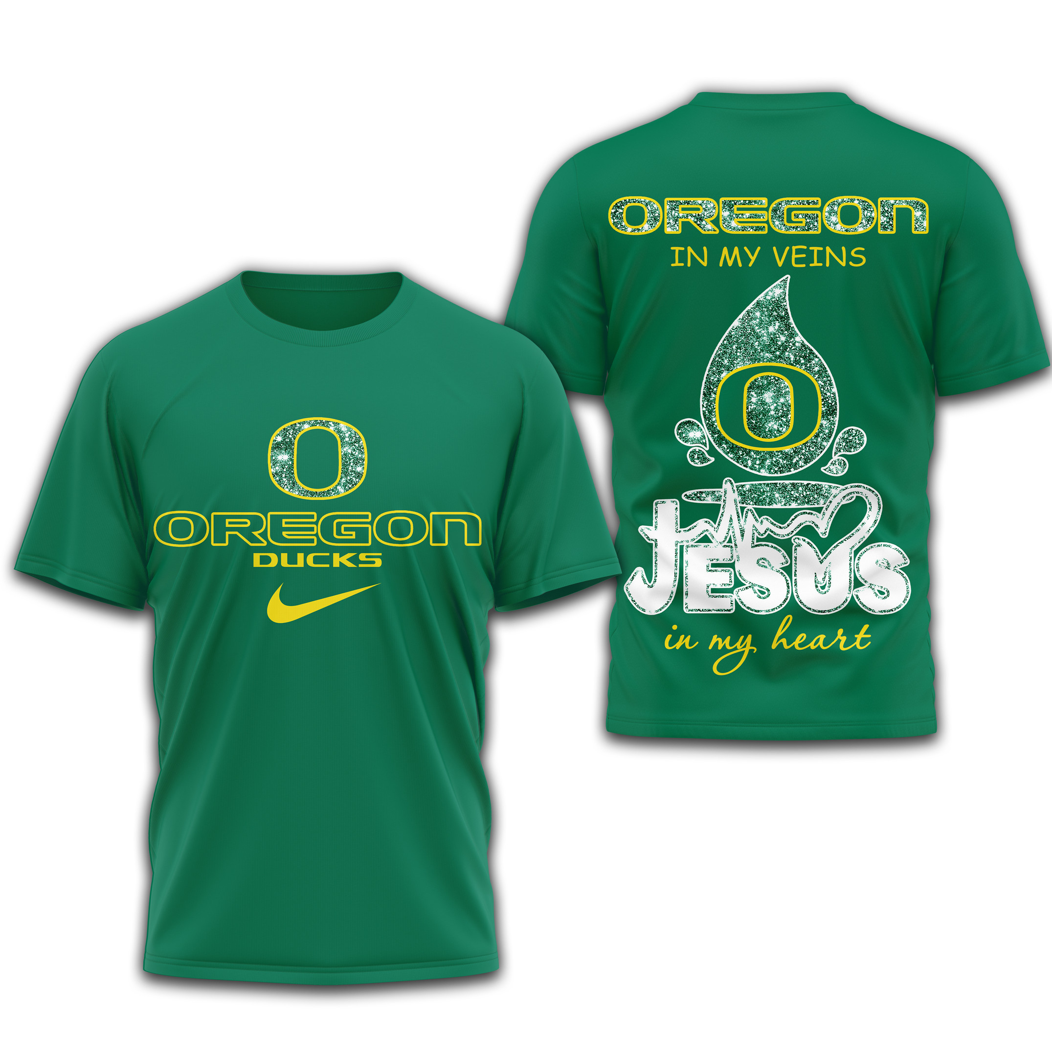 Oregon Ducks | Premium Jesus In My Heart 3D Shirt TTH2105296