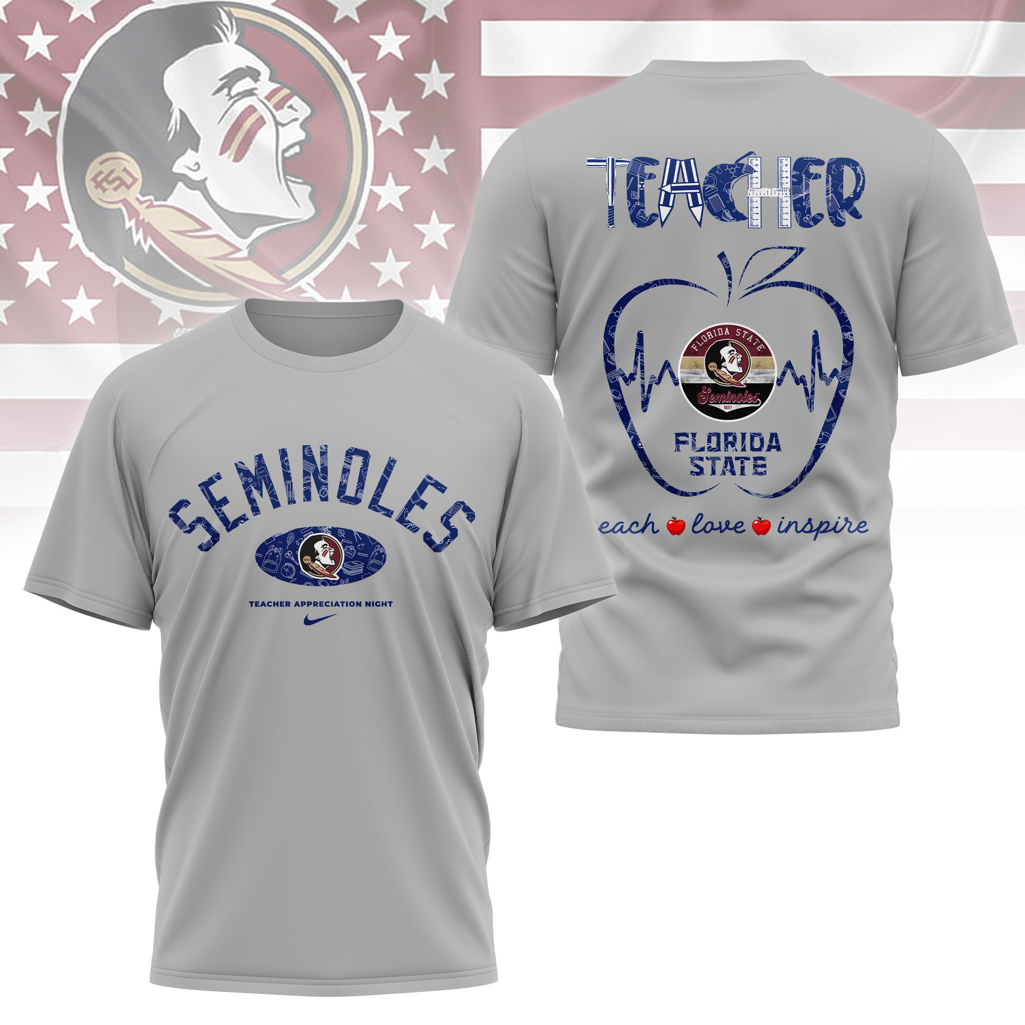 Florida State Seminoles | Premium Teacher Appreciation Day 3D Shirt TTH2105288 - Image 3