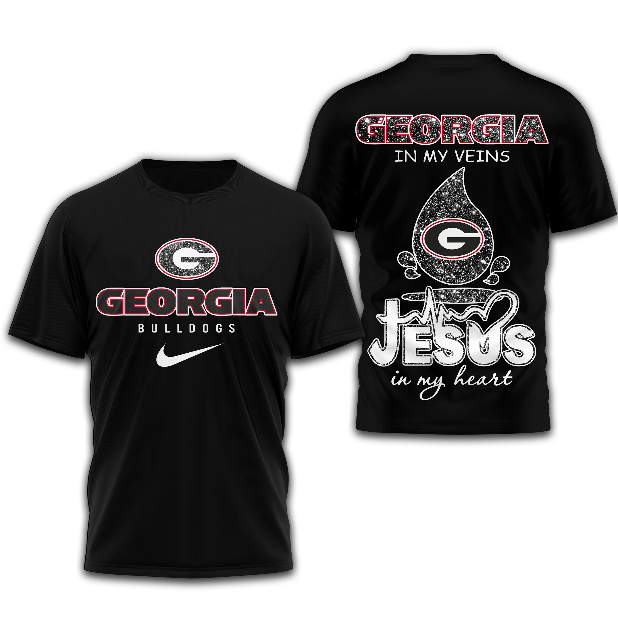 Georgia Bulldogs | Premium Jesus In My Heart 3D Shirt TTH2105296